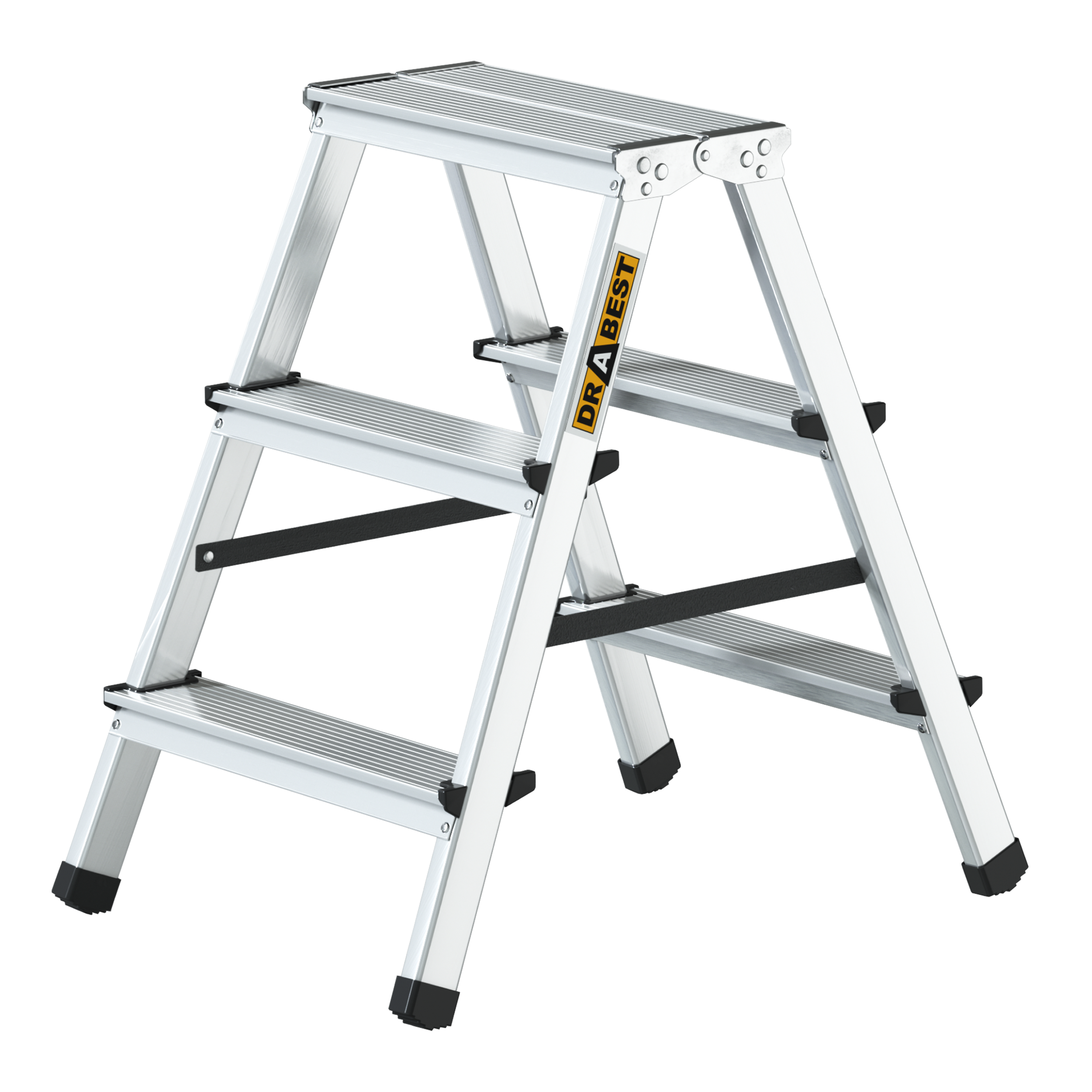Drabina aluminiowa 2 stopnie z podestem 2-stronna Drabest