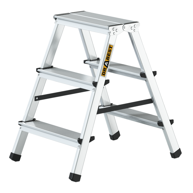 Drabina aluminiowa 2 stopnie z podestem 2-stronna Drabest