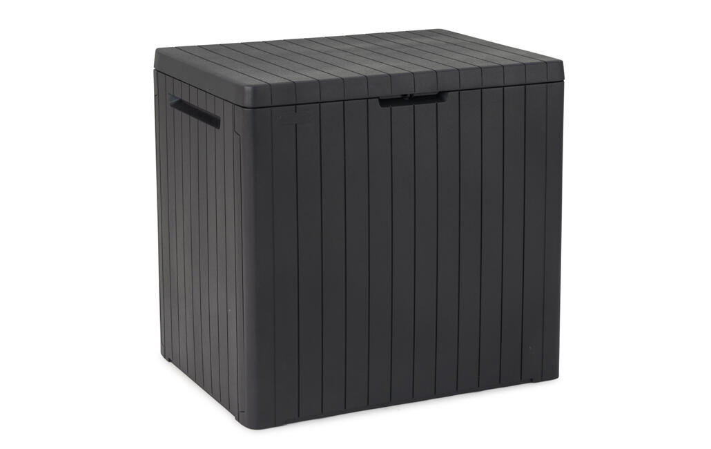 Arcón de resina para exterior keter city box 57.8 x 55 x 44 cm y capacidad de 113 l