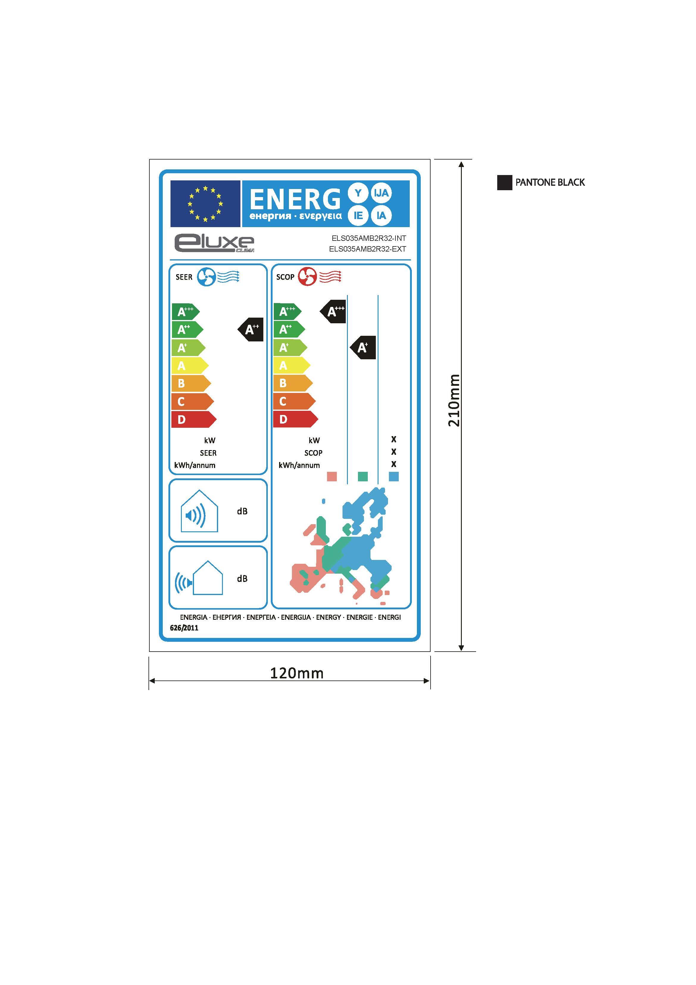 Condizionatore monosplit ELUXE 12000 BTU inverter A++/A+ serie Amber - 3