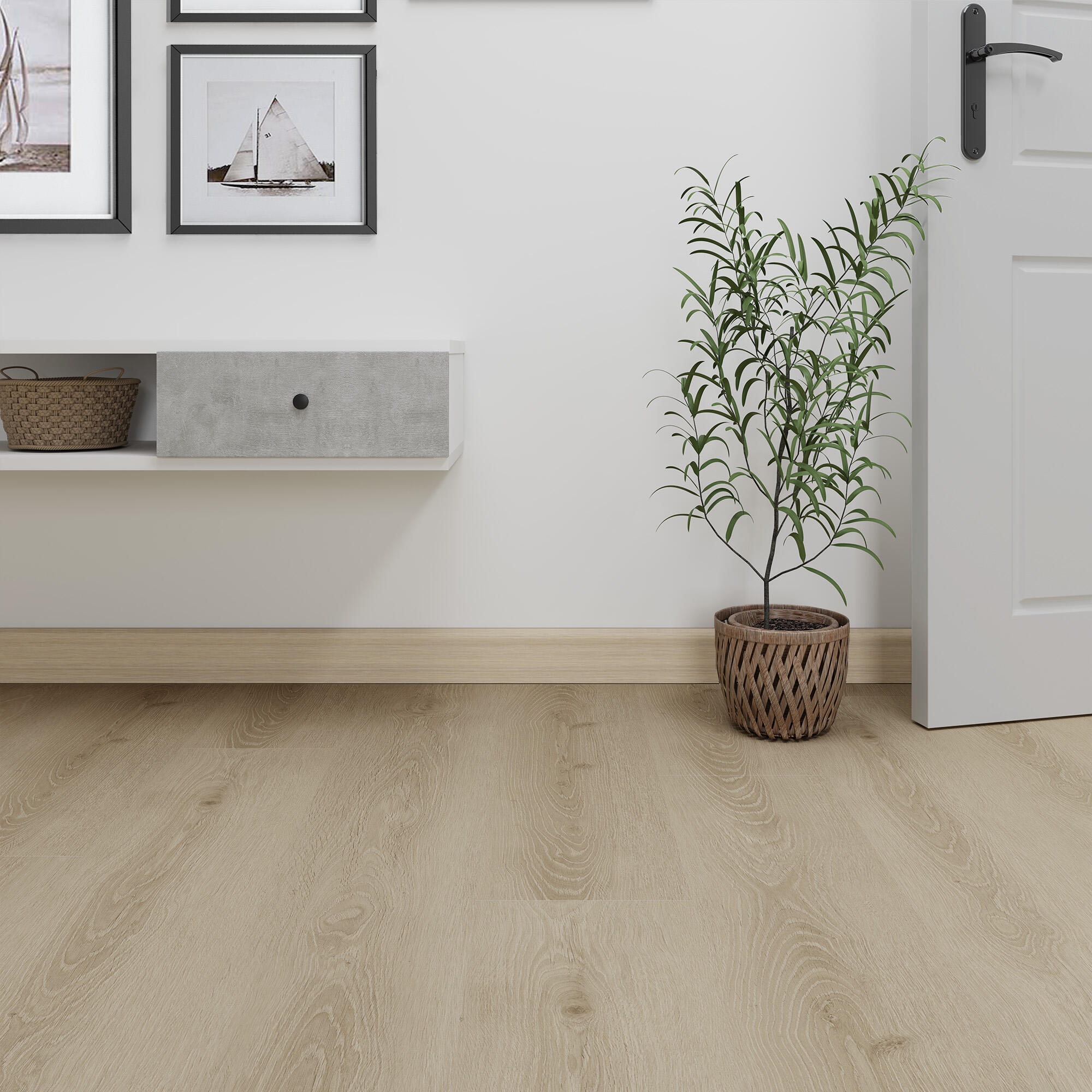 Rodapé MDF cinza acetinado 14x78x2400 mm Artens BG205 - 3