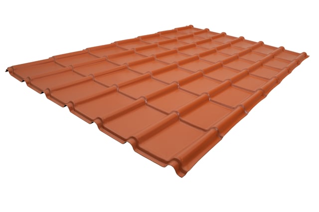 Feuille imitation tuile PVC ondulé marron l.1180 x L.1840mm RENOLIT