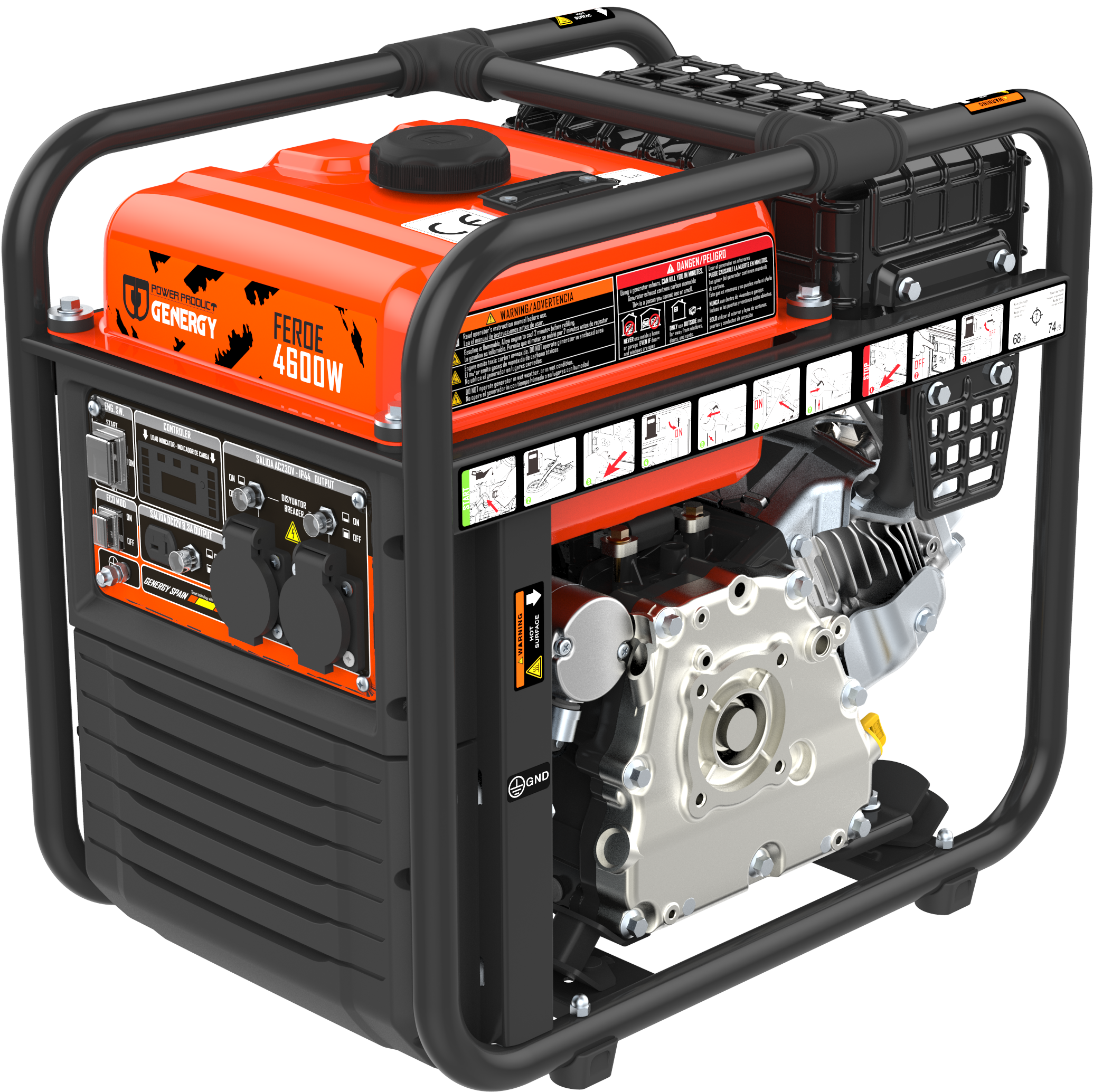 Gerador inverter a gasolina arranque elétrico 4800W/4200W Genergy Feroe - 3