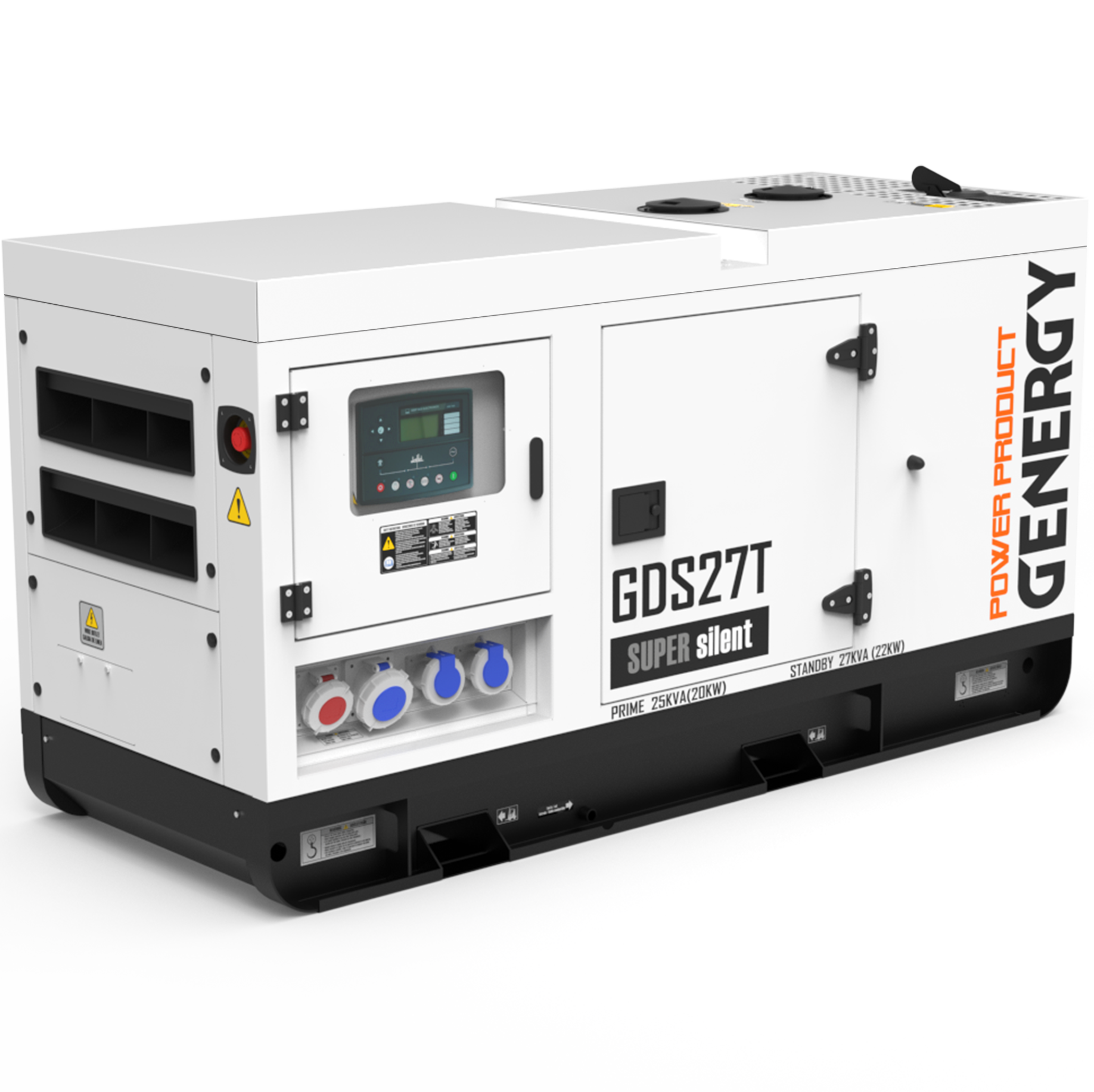 Grupo electrógeno diesel genergy gds27t, 380v, 27/25kvas, arranque electrico.