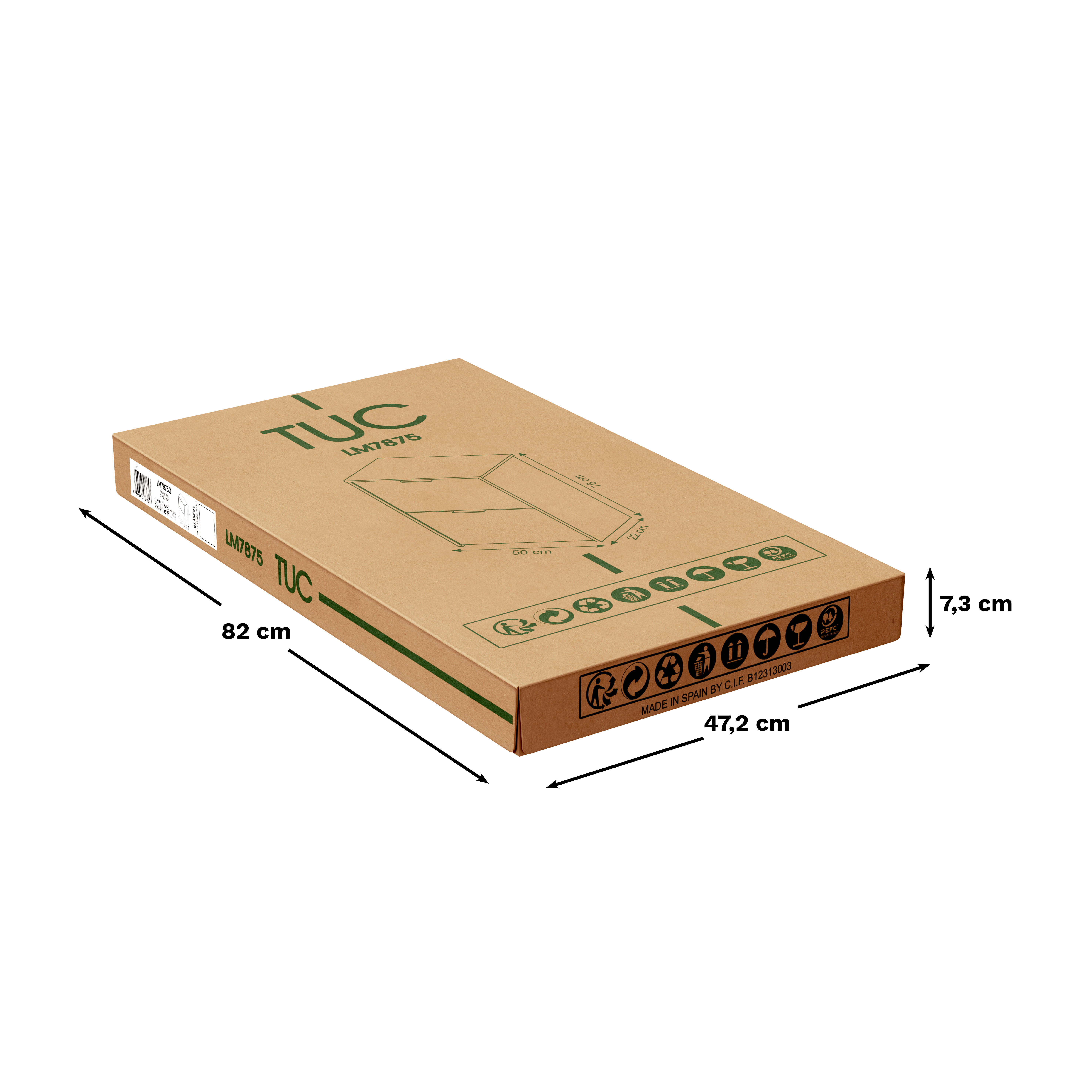 Zapatero Tuc con 2 compartimentos para 12 pares en melamina color roble cambrian 50x76x22 cm - 5