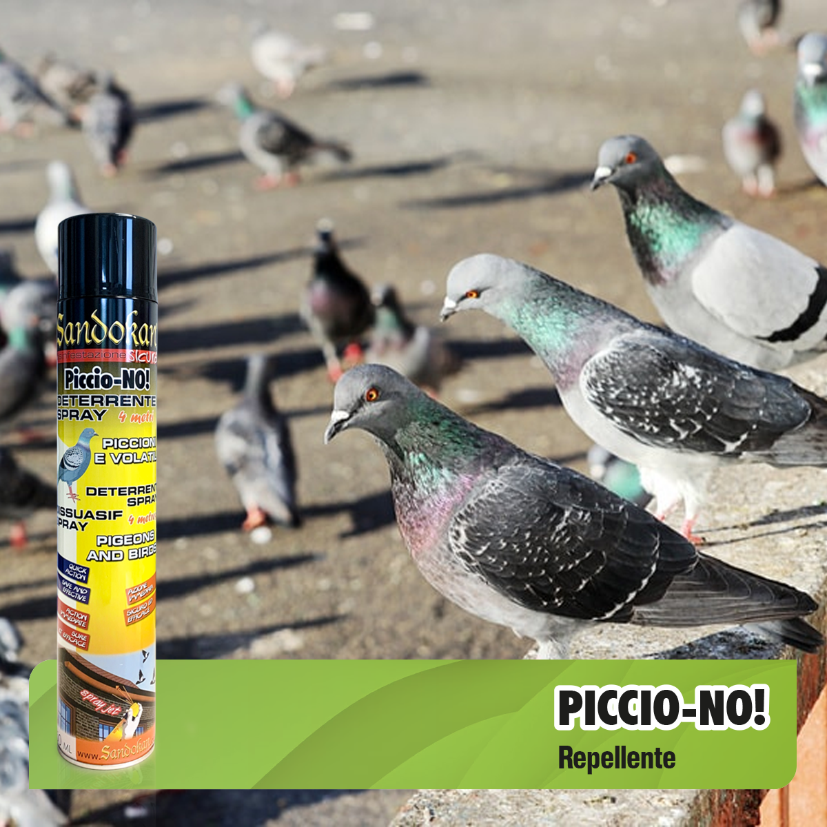 Disabituante per piccioni e uccelli SANDOKAN Spray 750ml - 2