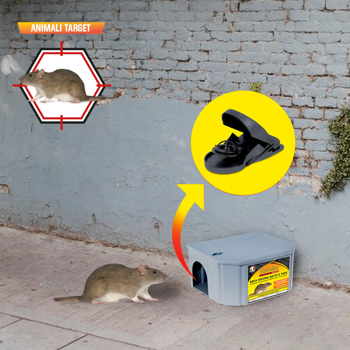 Trappola per topo e ratto SANDOKAN contenitore HACCP - 2