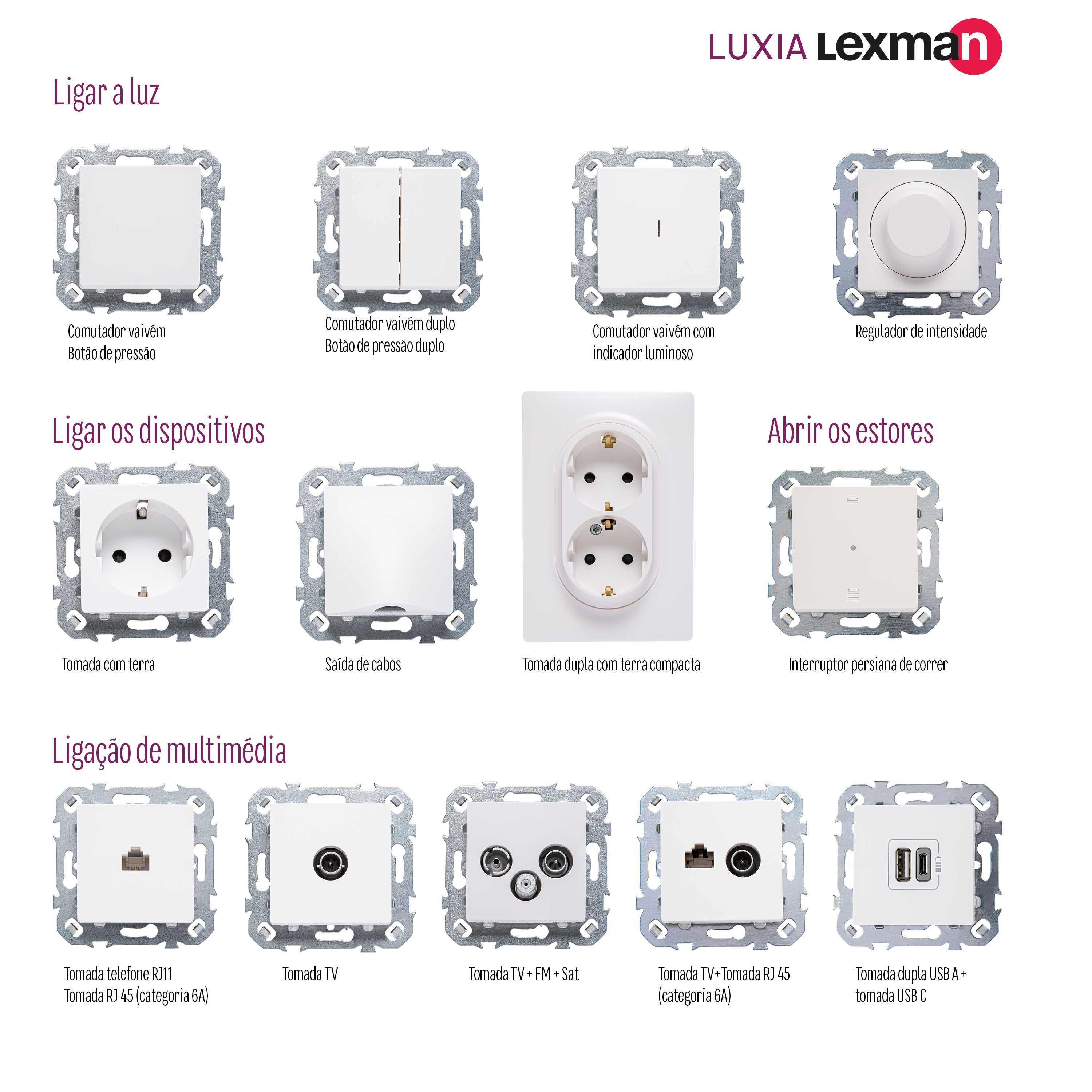 Tomada 2P+T LEXMAN LUXIA BRANCA - 7