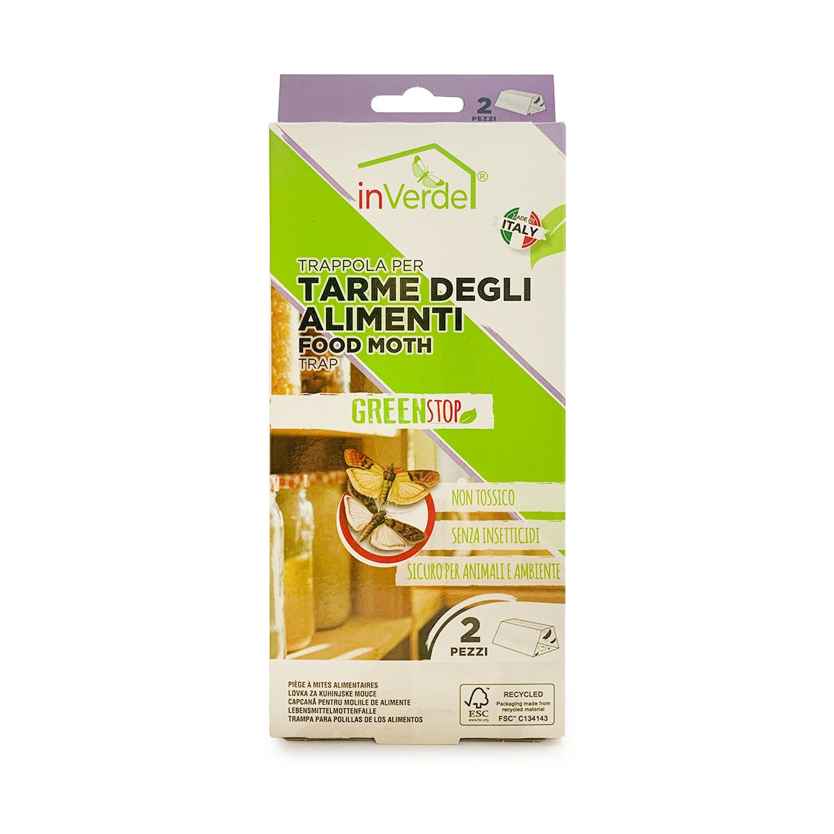 Trappola colla per tarma INVERDE degli alimenti 2pz, 2 pezzi - 4
