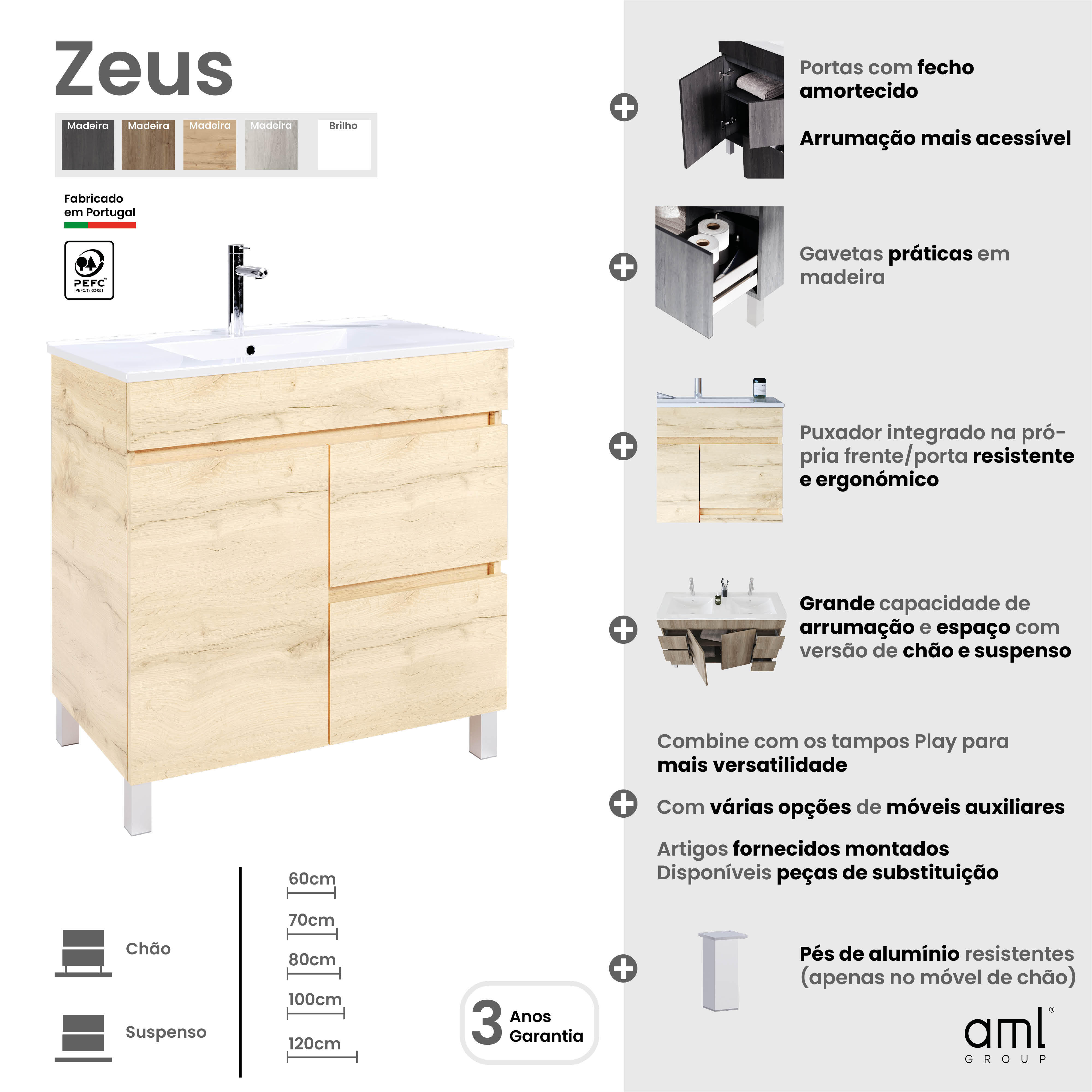 Móvel de casa de banho ZEUS BRANCO 120 - 8