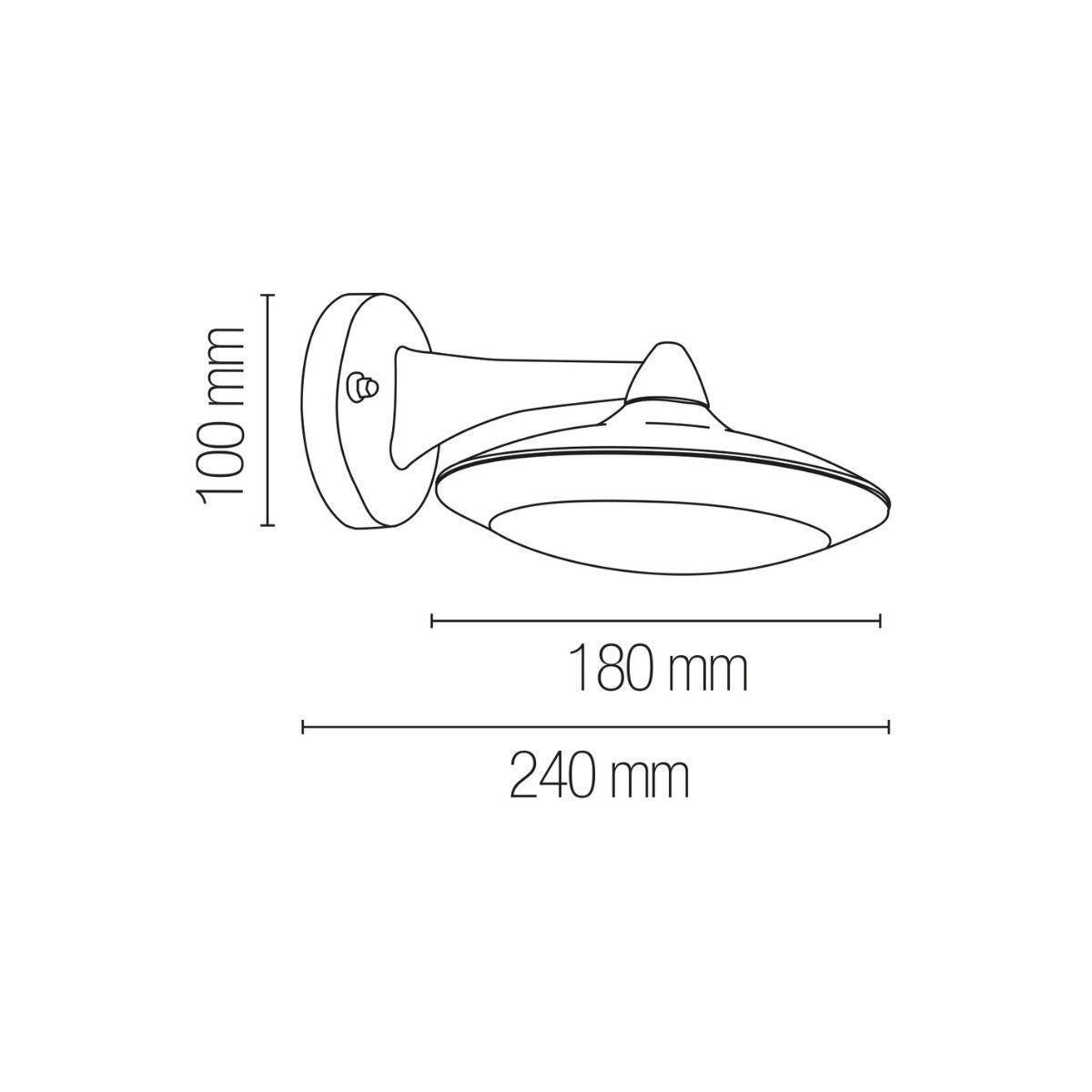 Applique LED moderno da esterno Alyson nero IP44, luce bianco naturale 800 lumen, INTEC - 5