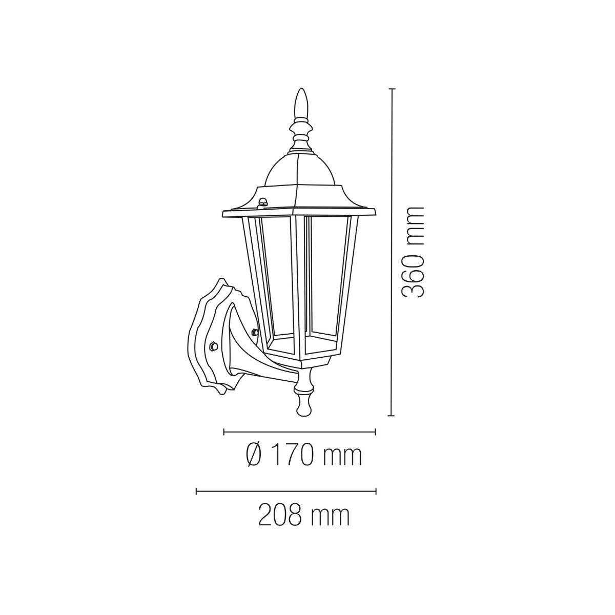 Applique classico da esterno Milano bianco IP44 1X E27 INTEC - 4