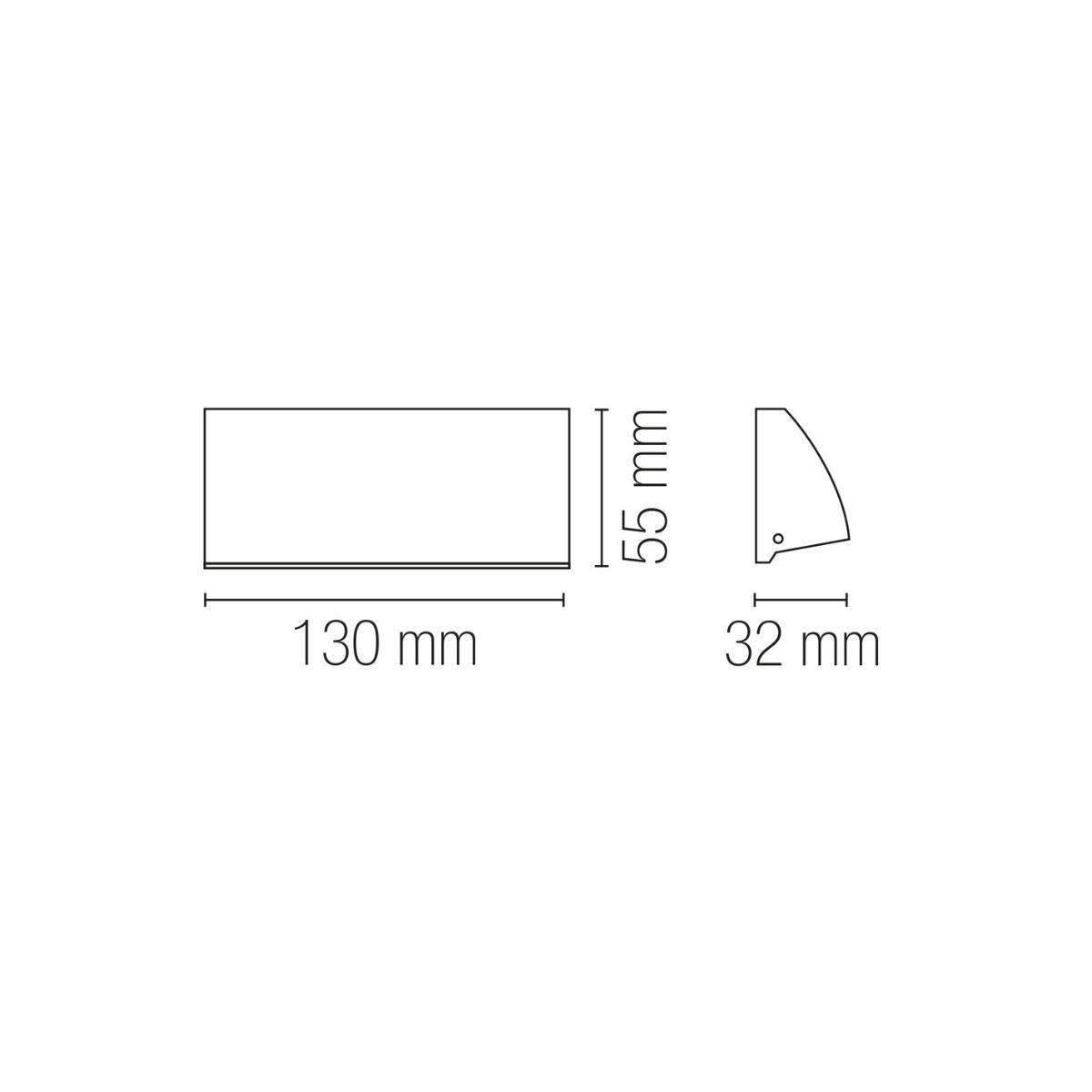 Applique LED moderno da esterno Shelby doppia luce nero IP54, luce bianco naturale 120 lumen, INTEC - 6