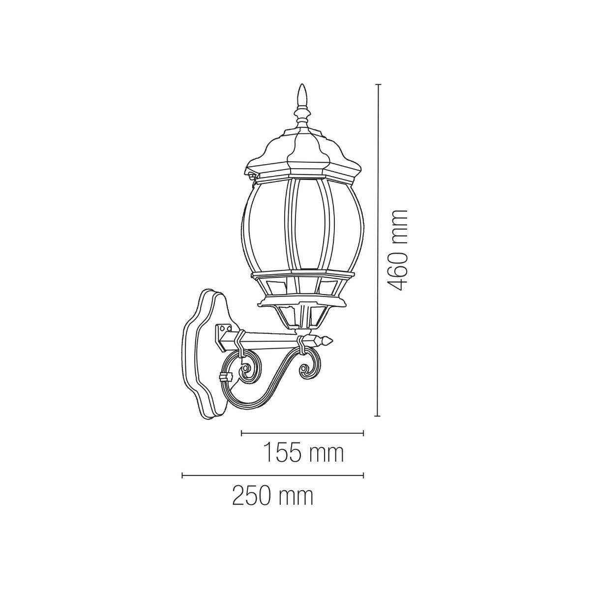 Applique rustico da esterno SANTIAGO-AP1A verde IP44 1X E27 INTEC - 4