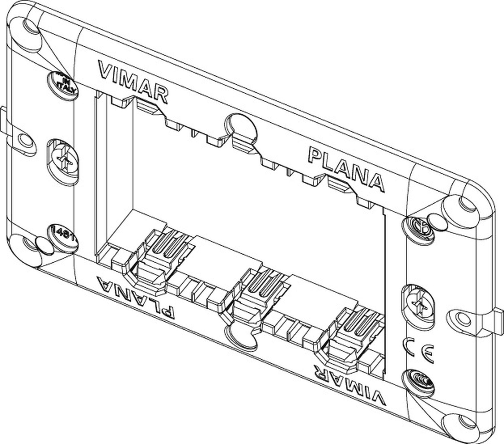Supporto 3 moduli Plana VIMAR verde - 6