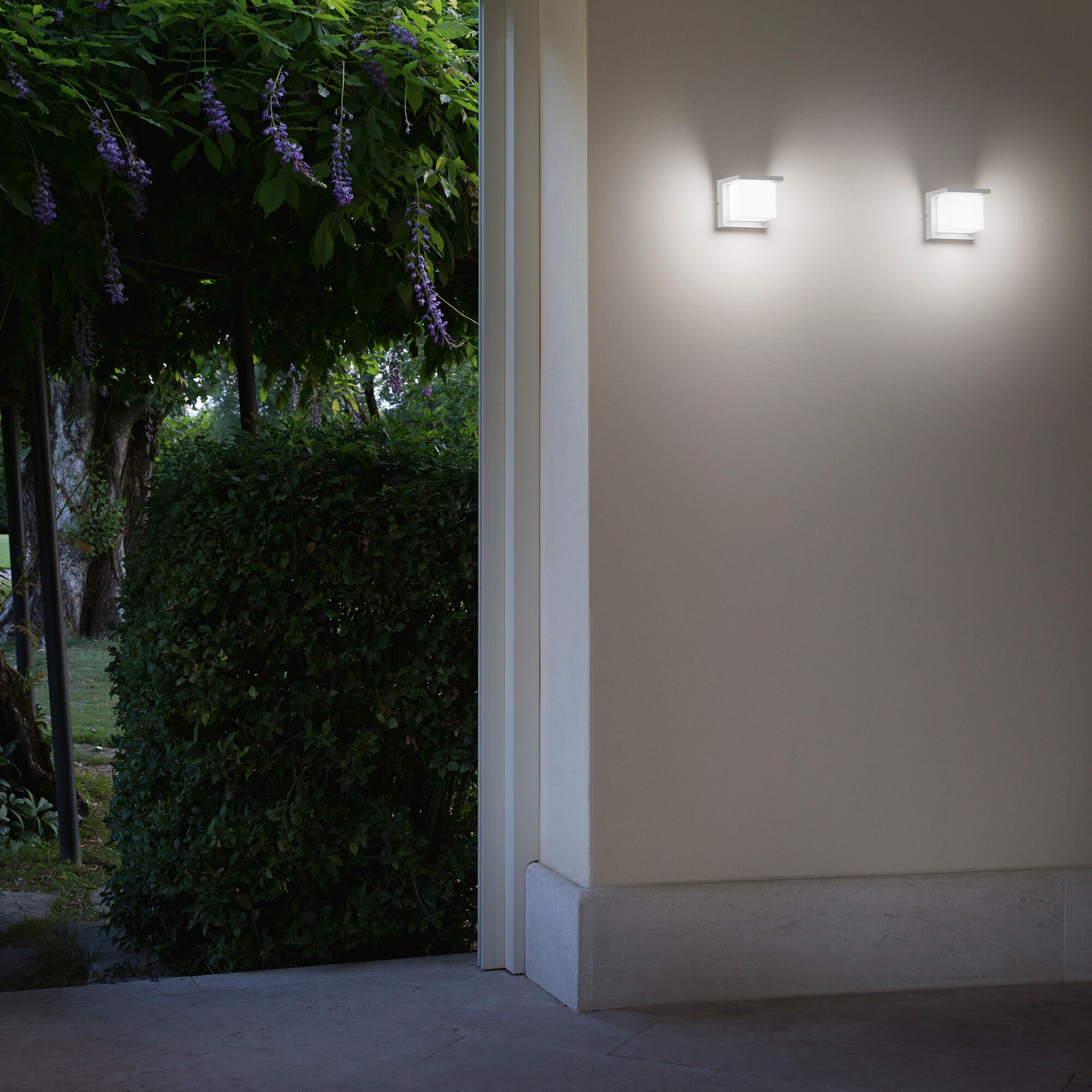 Applique LED moderno da esterno Nismo bianco IP44, luce bianco naturale 1100 lumen, INTEC - 3