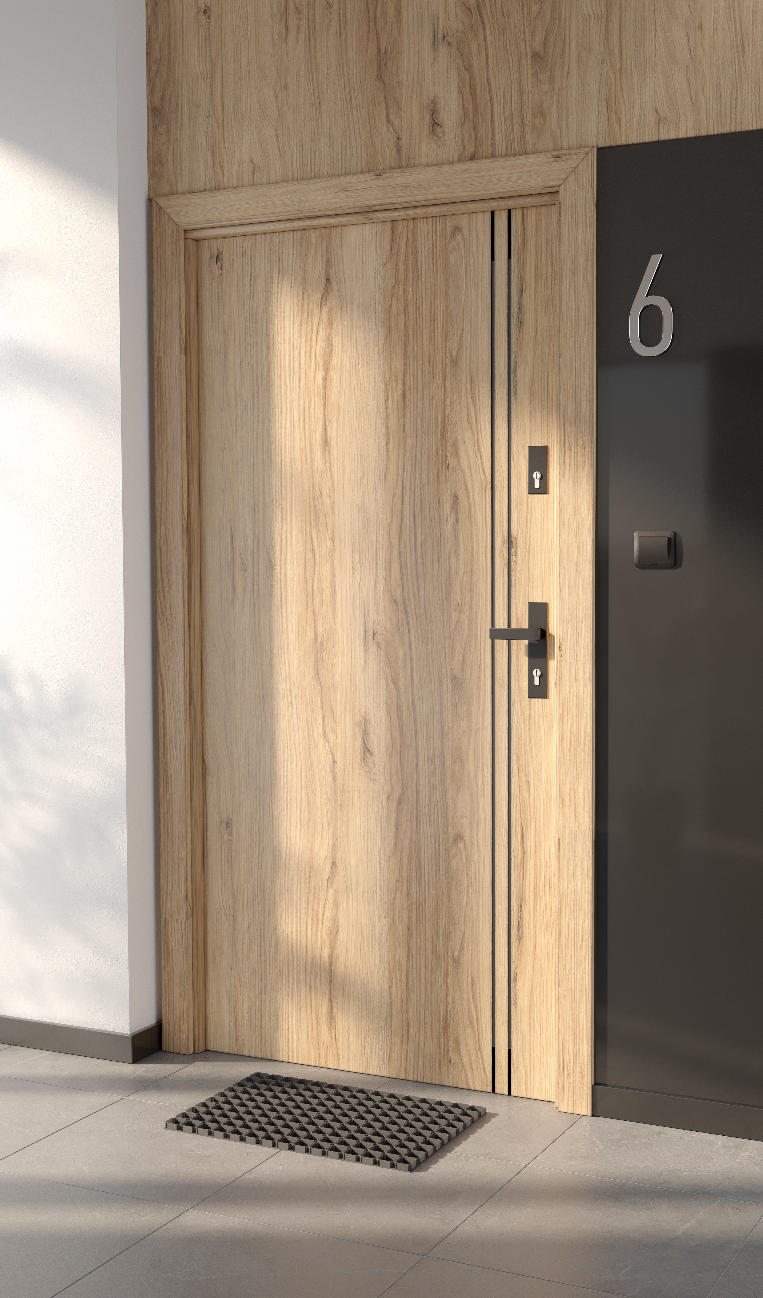 Wycieraczka zewnętrzna Flavio 60 x 40 cm gumowa czarna Inspire - 2