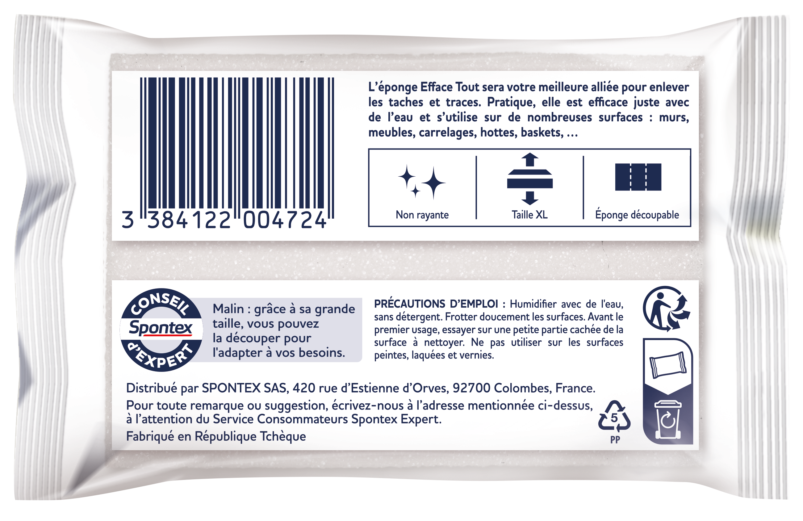 Lot de 2 Eponge magique Efface tout universel, SPONTEX EXPERT - 4