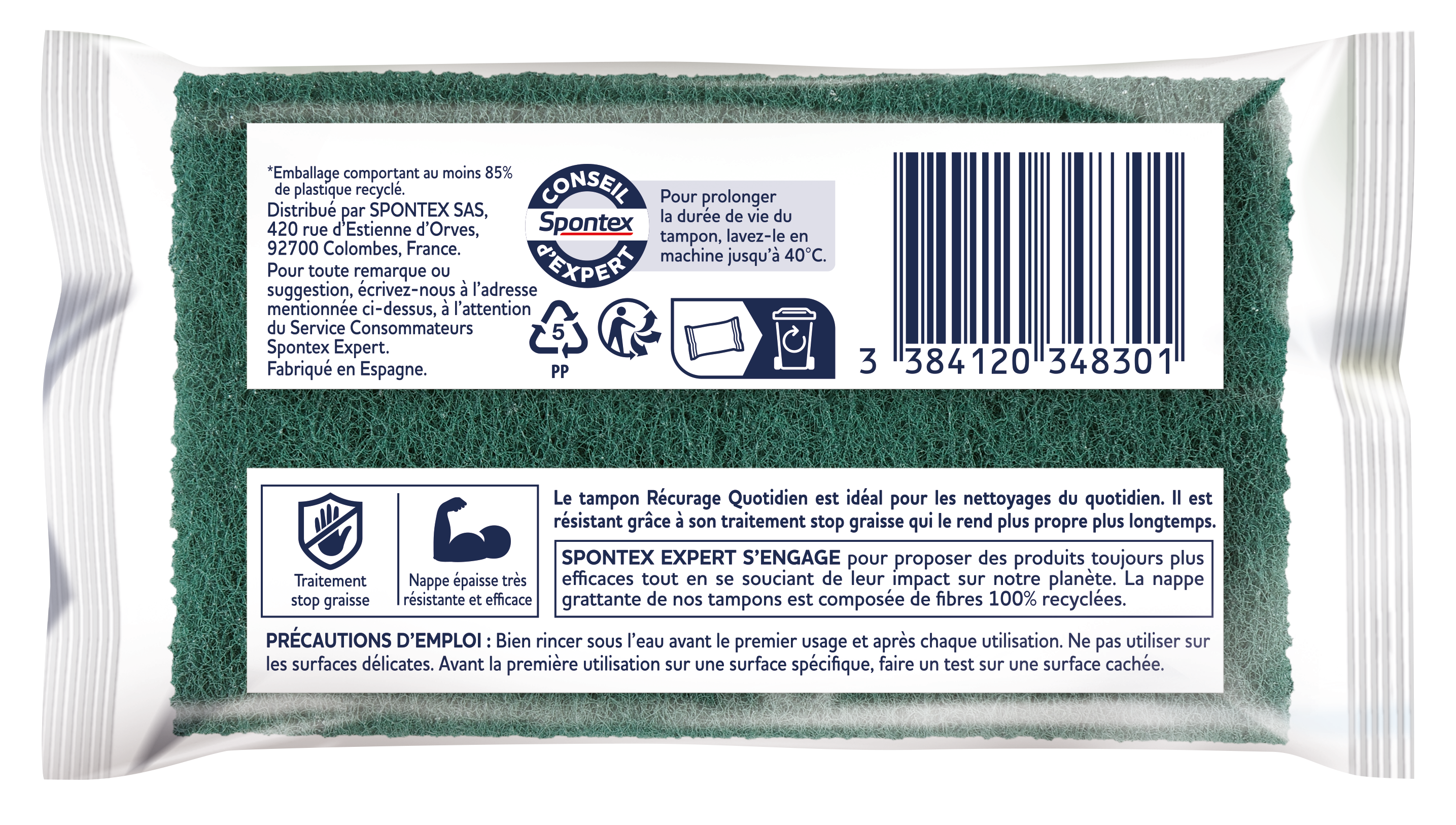 Lot de 6 tampons à récurer Quotidien universel, SPONTEX EXPERT - 4