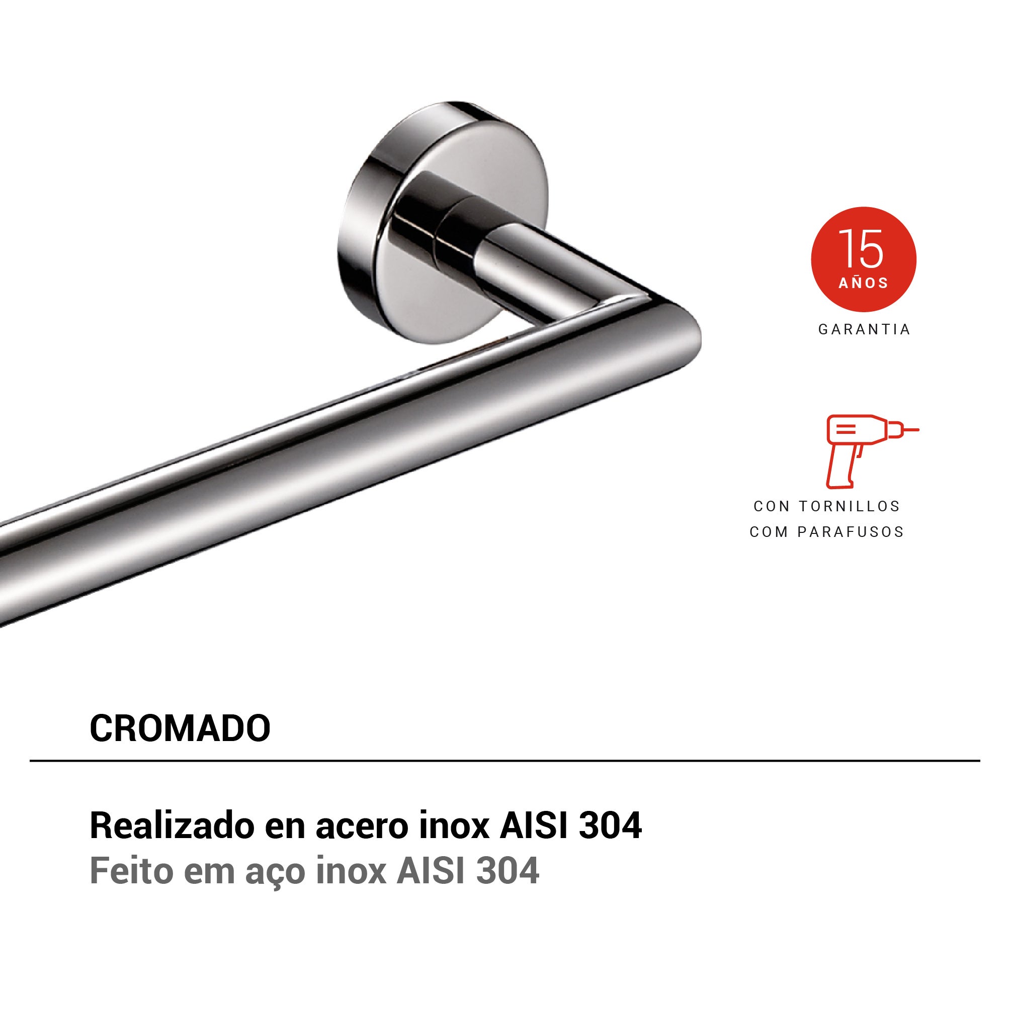 Toallero  Project cromado 30x5.3 cm - 8