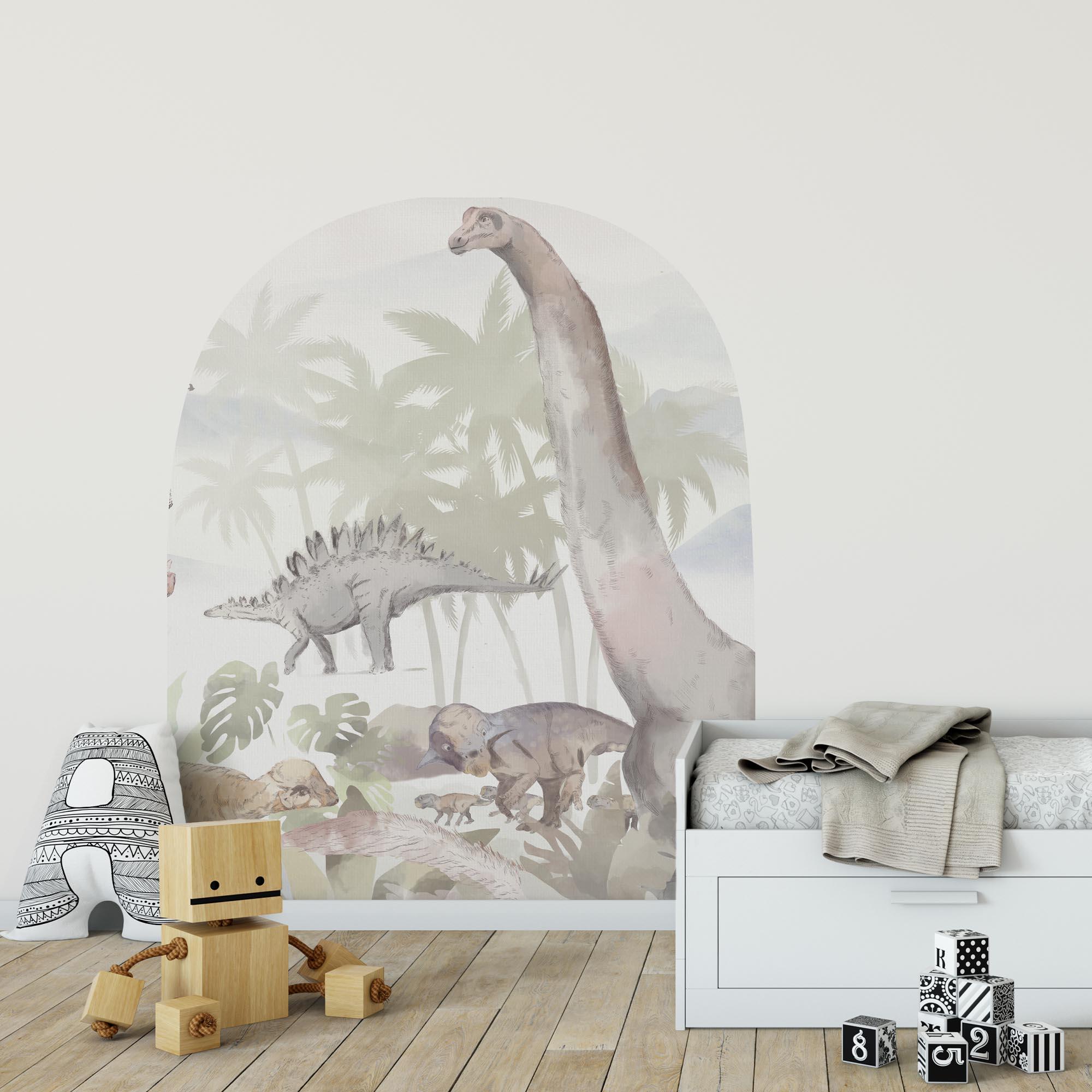 Sticker decorativo producto sin motivo rosa, verde motif mundo dino de 132x132cm