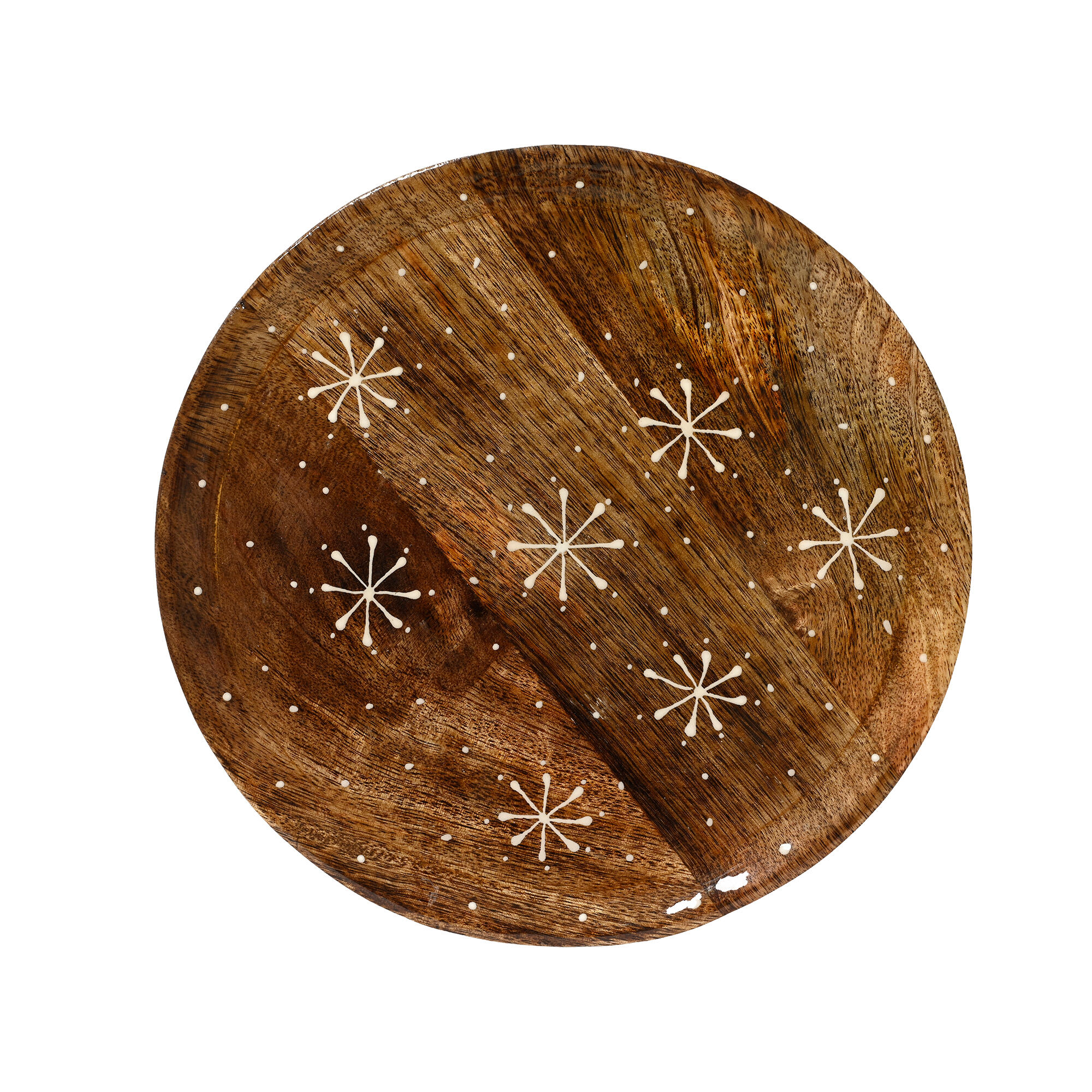 Plato decorativo madera nieve 26cm