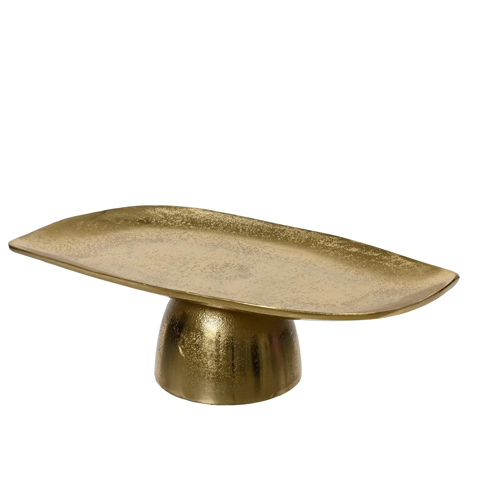 Plato decorativo aluminio dorado 16cm