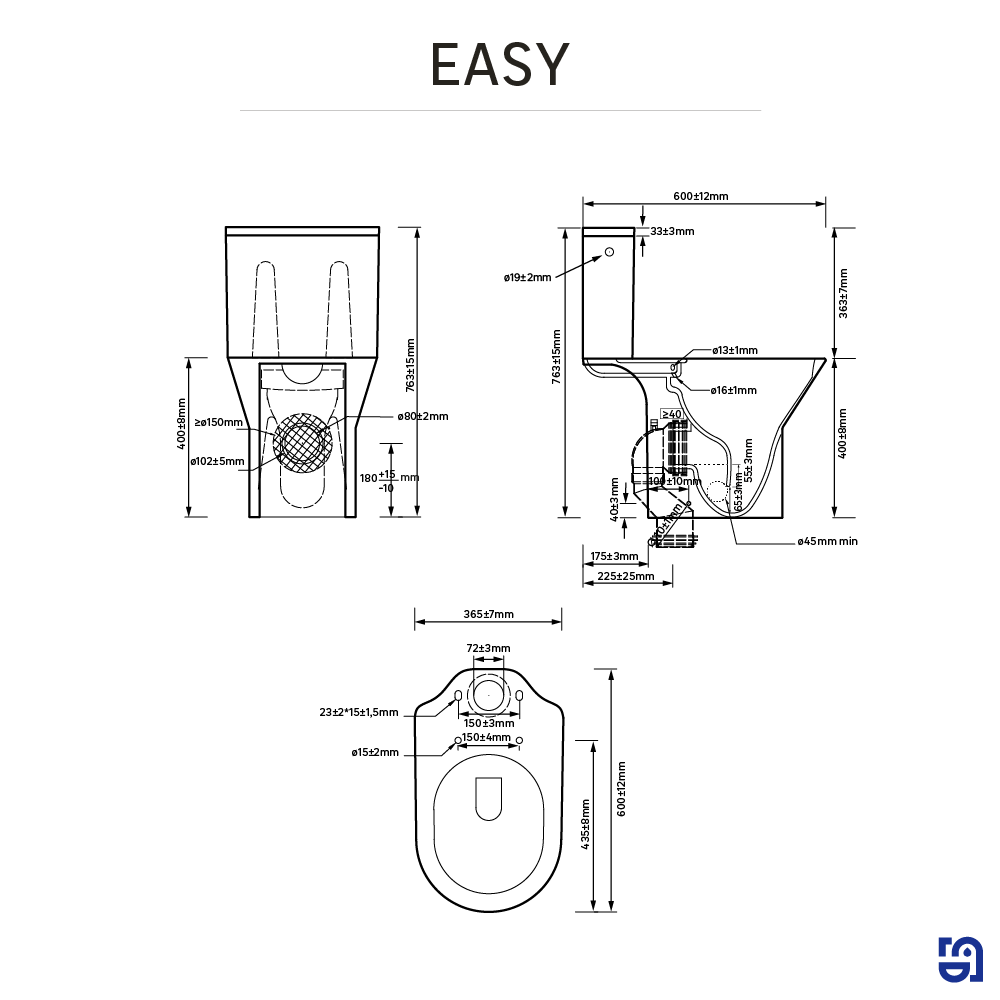 Pack WC à poser sortie universel, sans bride (sans rebord) Easy, SENSEA - 8