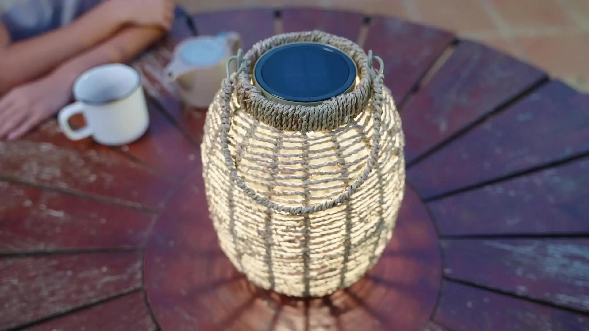 Lampada solare decorativa Opalla, in bambù, luce bianco naturaledimmerabile INSPIRE - 2