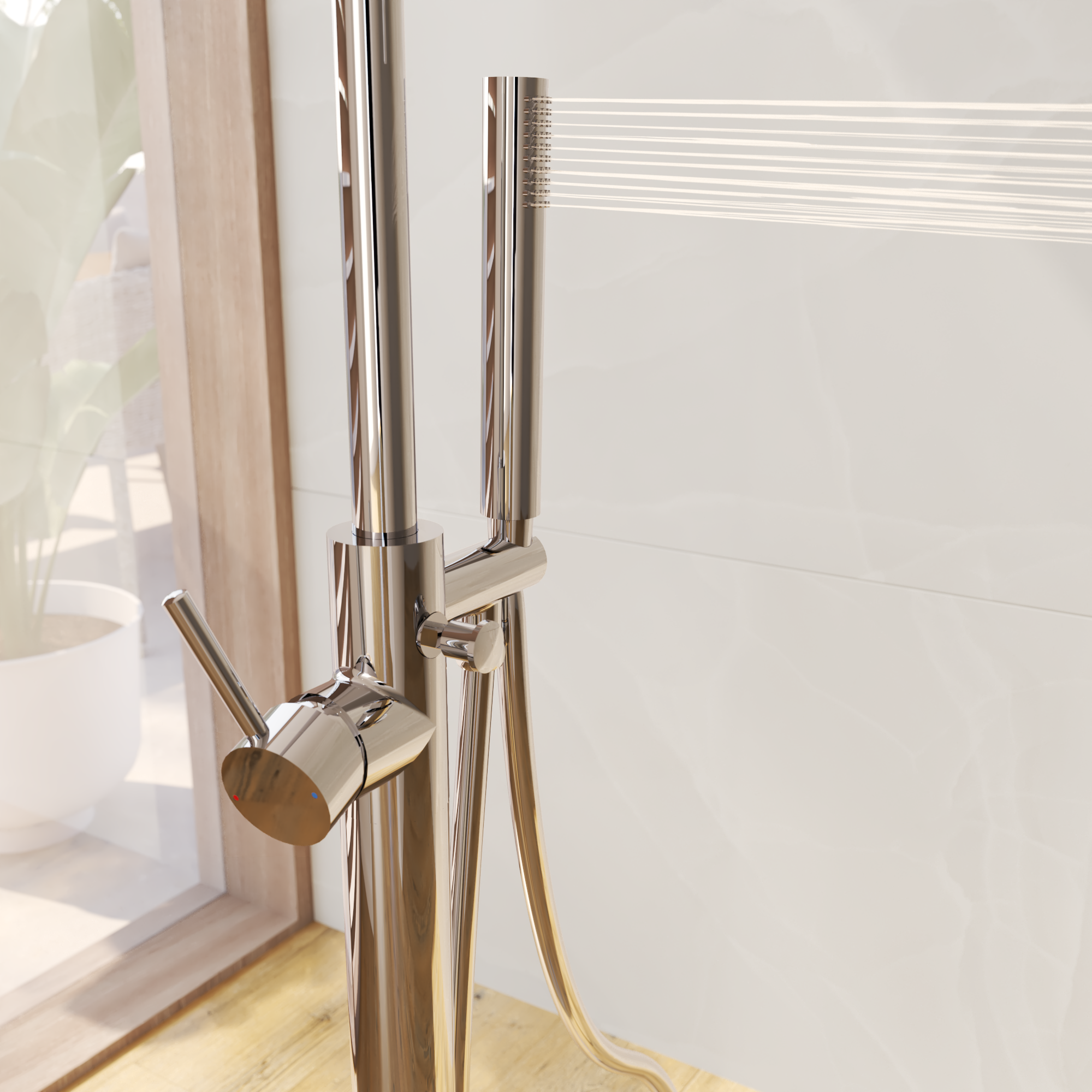 Grifo de bañera exenta monomando SENSEA Loa cromo brillo Antical Latón - 15