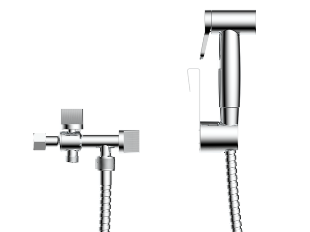 Kit hygiène à fixer sur WC chrome, mâle 12 x 17/15 x 21 mm, SENSEA