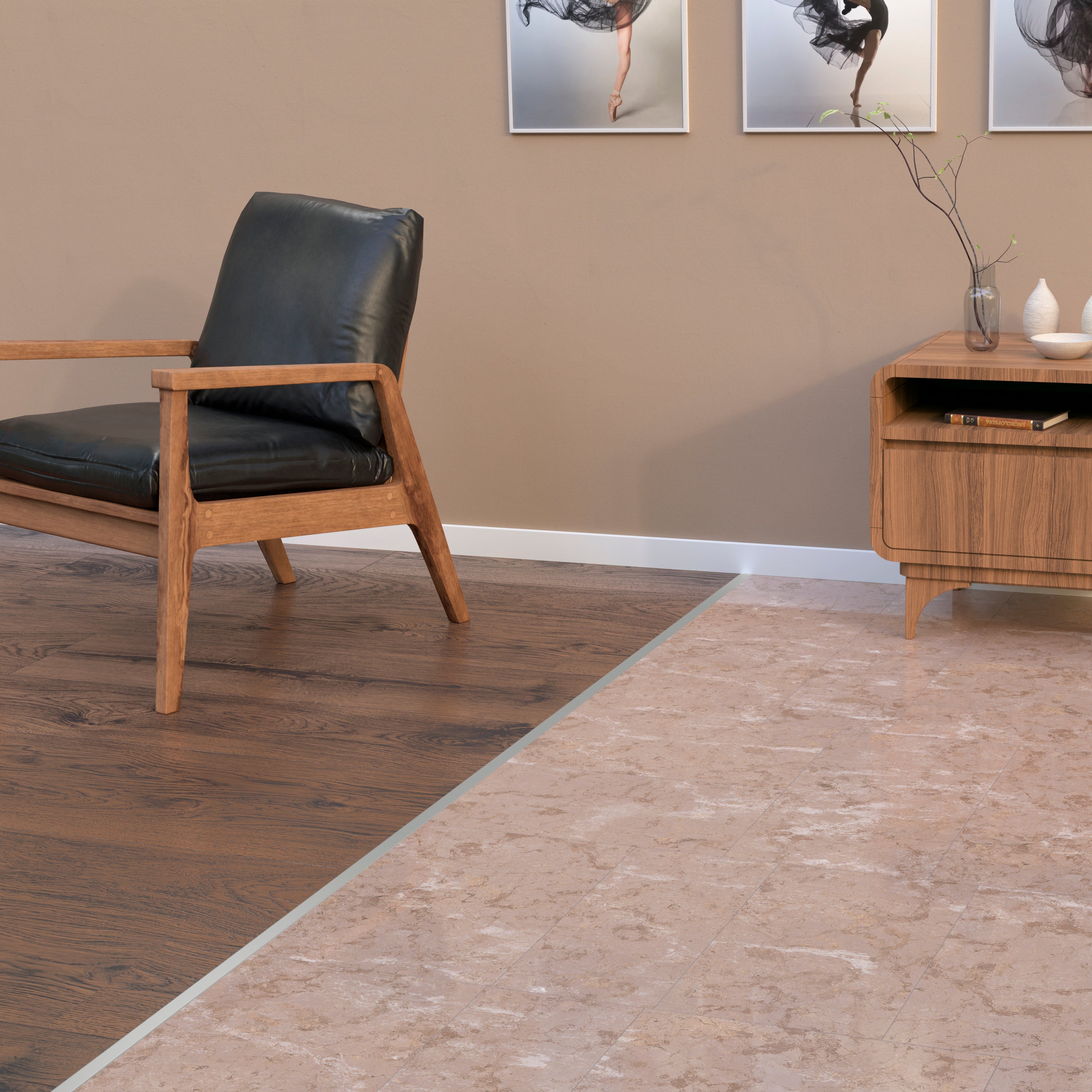 Barre de seuil alu alu mat auto-adhésif, l.3 cm x L.93 cm ARTENS - 2