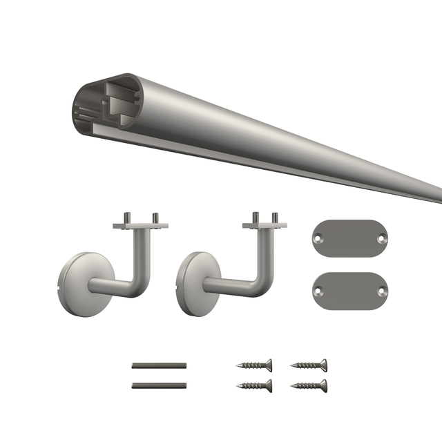 Kit pasamanos Artens de aluminio en color gris de 200.6cm de longitud