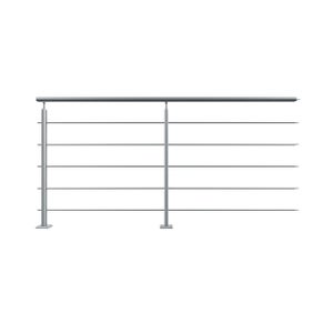 Garde-corps aluminium gris 2m pose à plat, Alya ARTENS, en kit