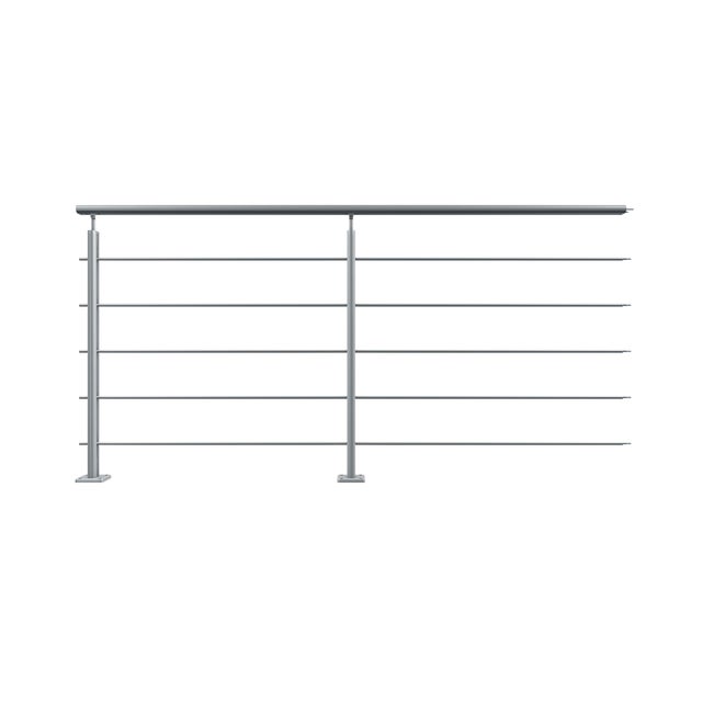 Garde-corps aluminium gris 2m pose à plat, Alya ARTENS, en kit