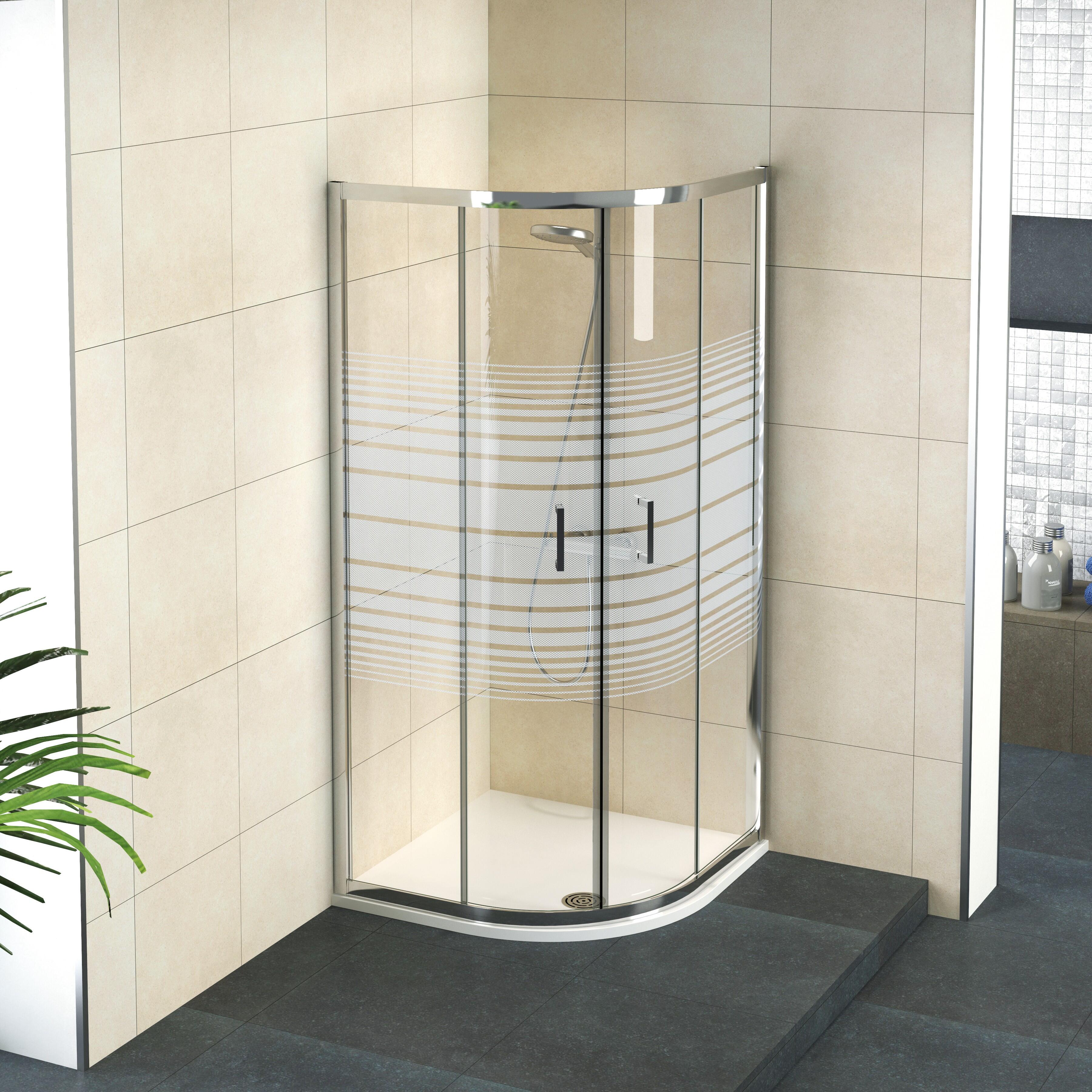 Mampara de ducha corredera serigrafiada bosco perfil cromo (76-78)x(76-78)x195 cm 6 mm