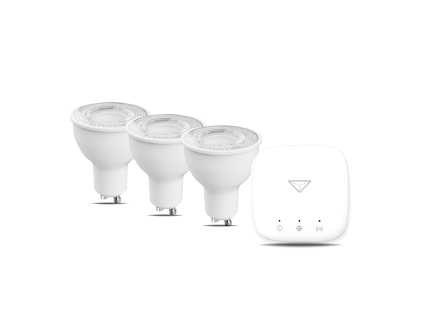 Kit de démarrage 3 ampoules GU10 connectées avec box Enki Connect, LEXMAN