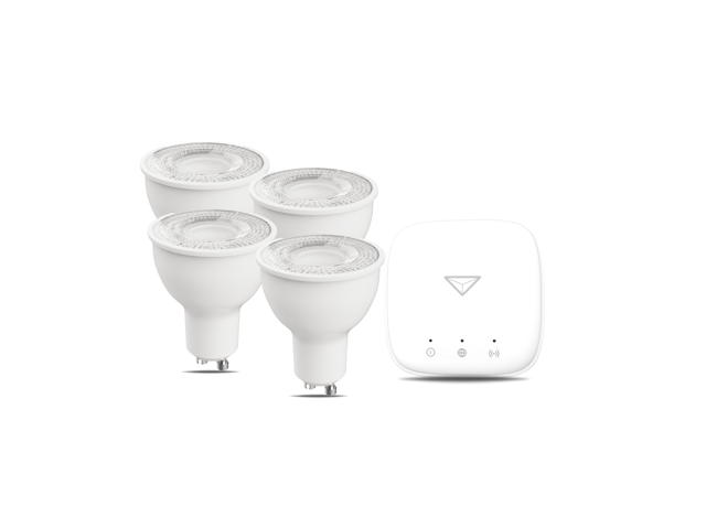 Kit de démarrage 4 ampoules GU10 connectées avec box Enki Connect, LEXMAN