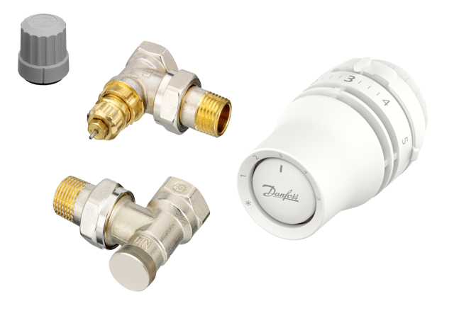 Kit corps et robinet thermostatique clic-clac laiton nickelé DANFOSS