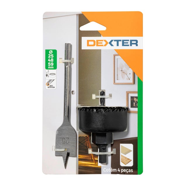 Lot de scies cloches pour portes coulissantes, Diam.25,48,59 mm DEXTER