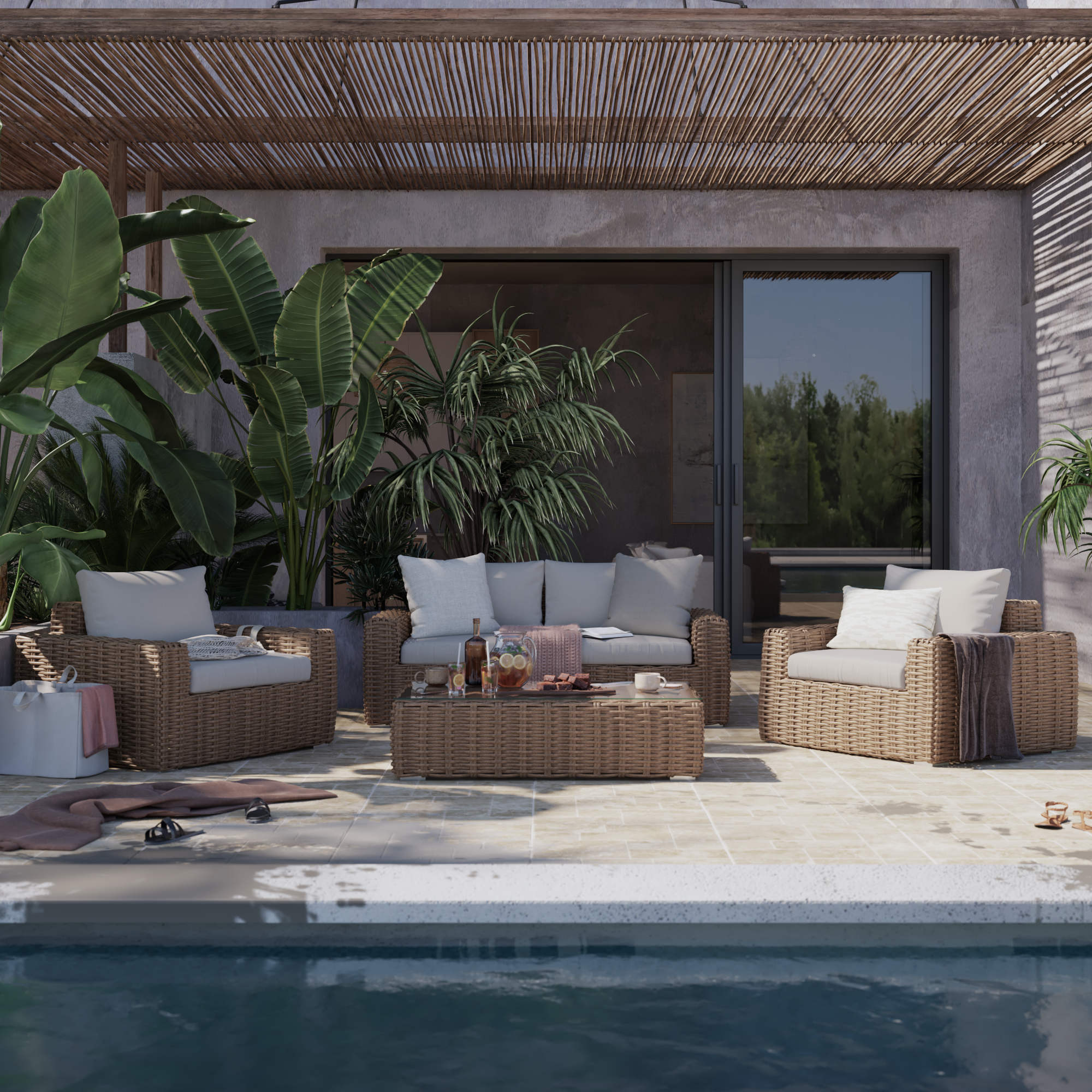 Canapé 2 places en aluminium et résine tressée Ayamo - 3