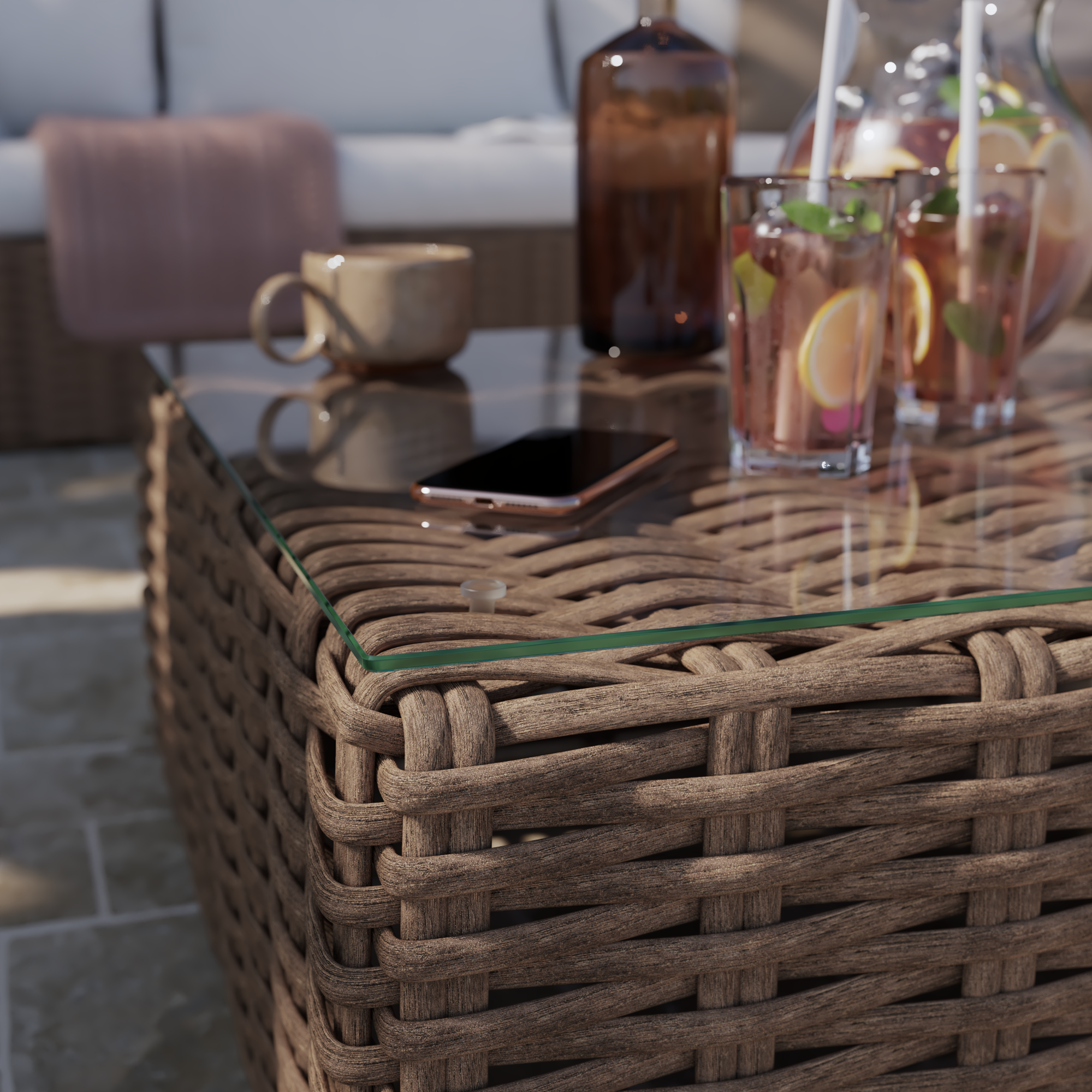 Table basse en aluminium et résine tressée Ayamo NATERIAL - 9