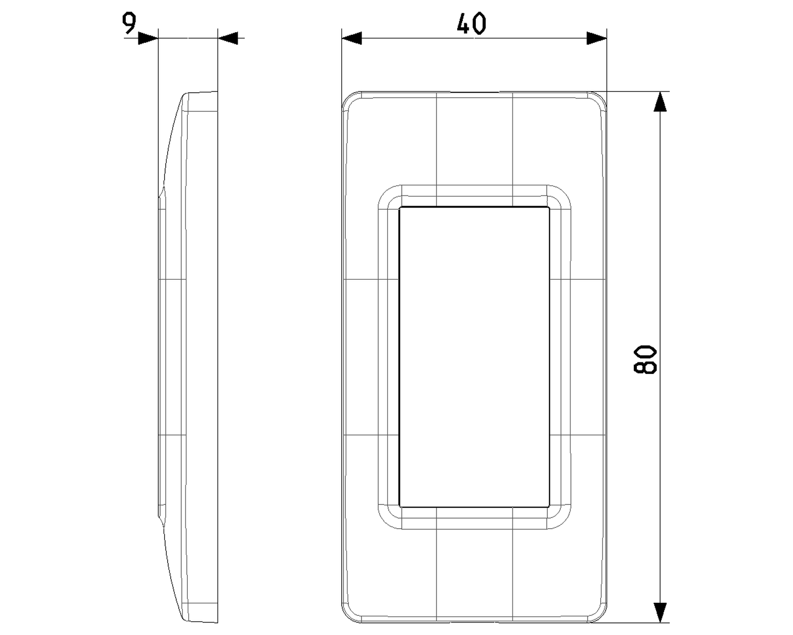 Placca 1 modulo serie Plana  VIMAR x profilati.  bianco - 2