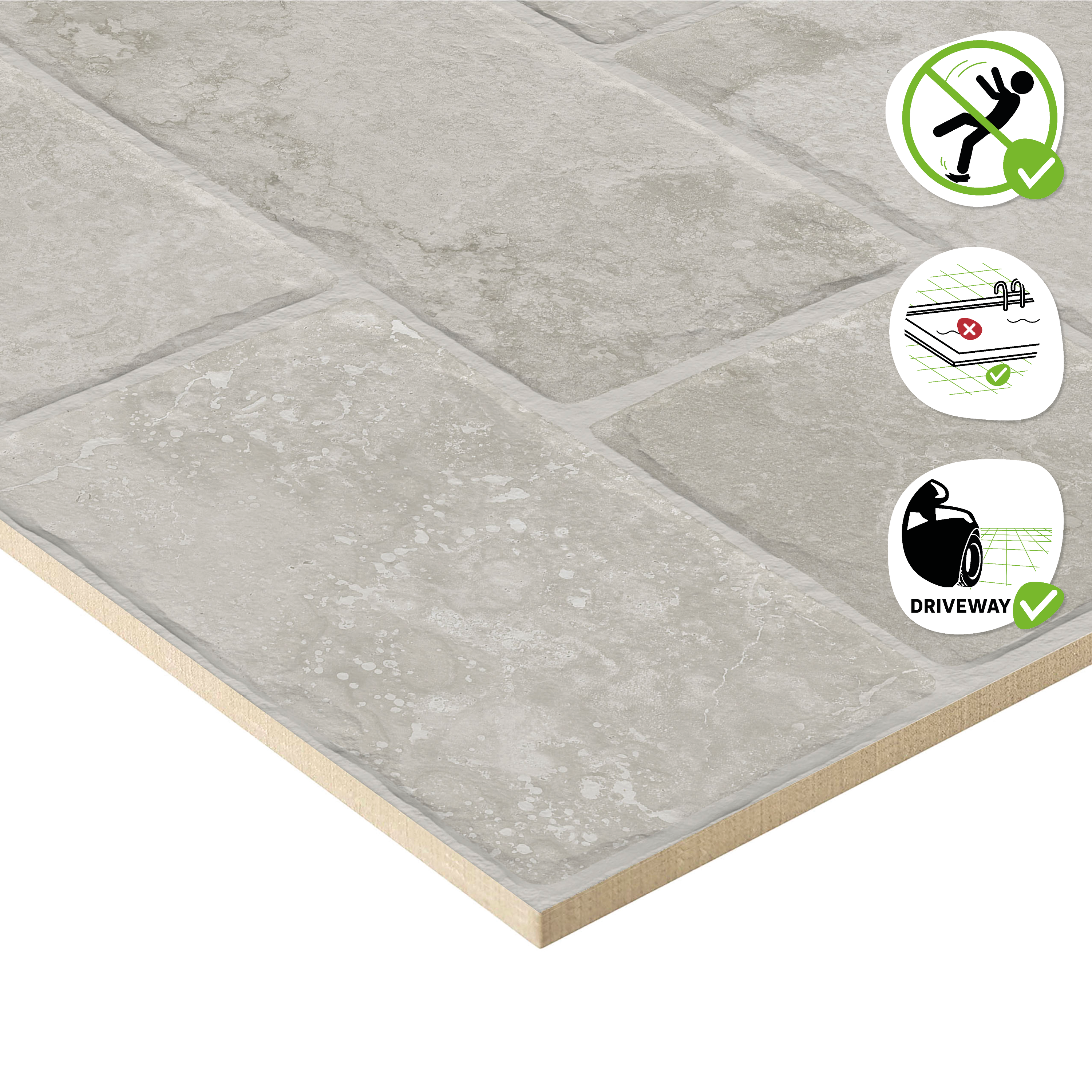 Carrelage sol extérieur effet pierre multi gris Lakos l.60 x L.60 cm ARTENS - 6