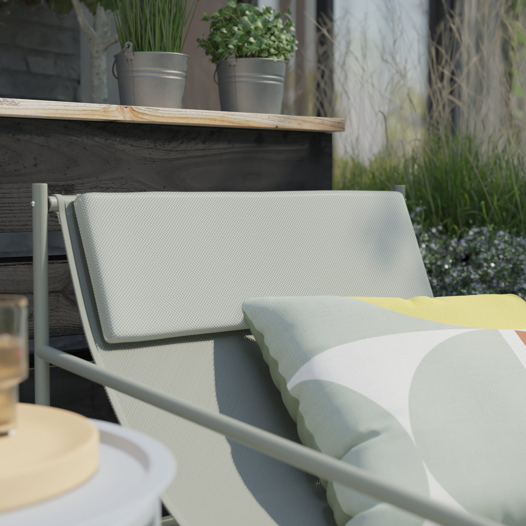 Fauteuil relax en acier et textilène vert Rio NATERIAL - 11