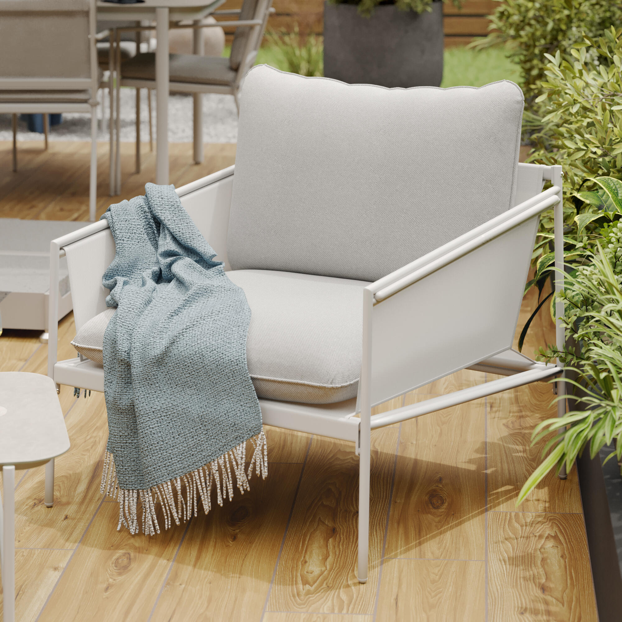 Salon bas 4 personnes en acier blanc Sigma NATERIAL - 4