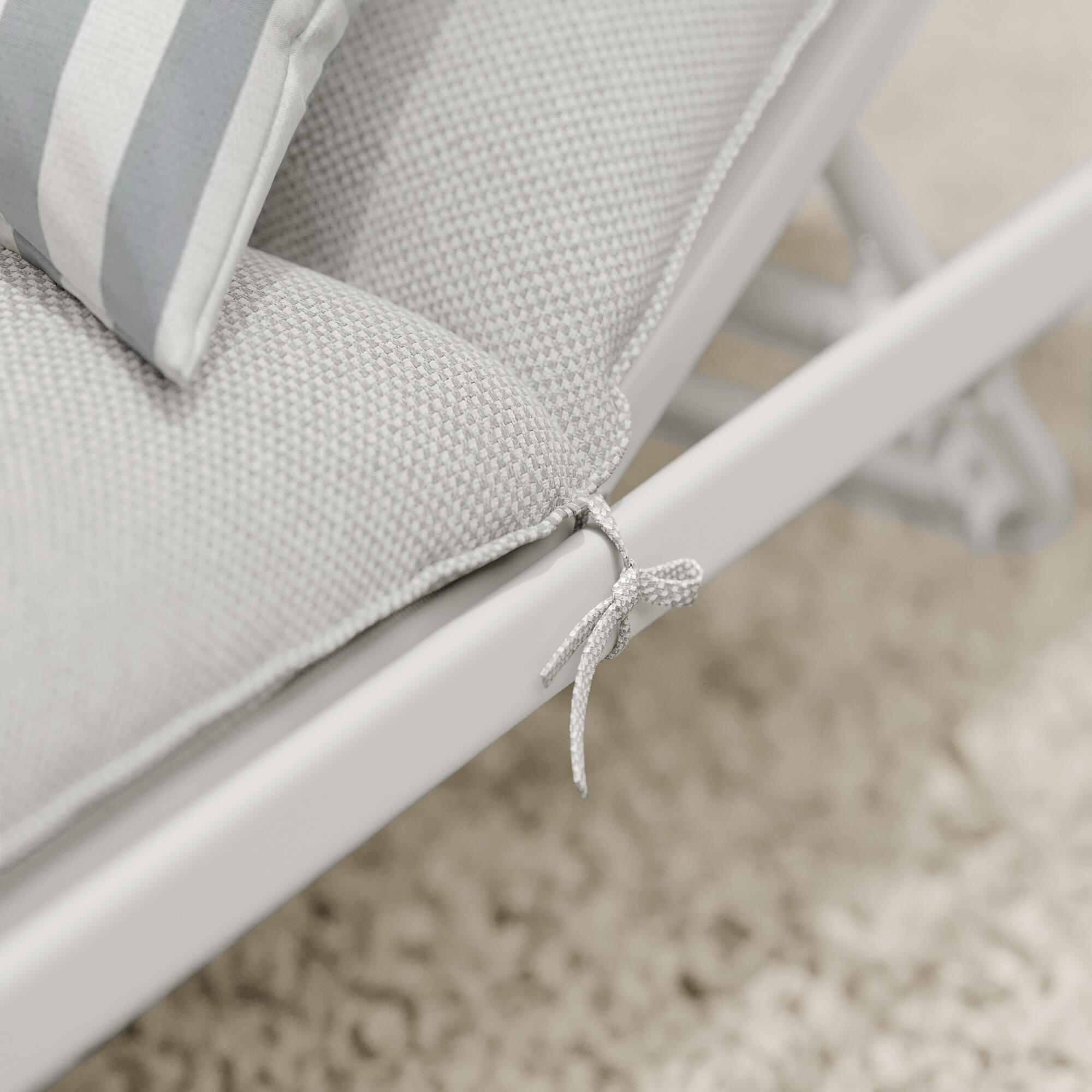 Lettino con cuscino Sigma NATERIAL in acciaio e cuscino beige 59 x 30 x 197 cm - 16