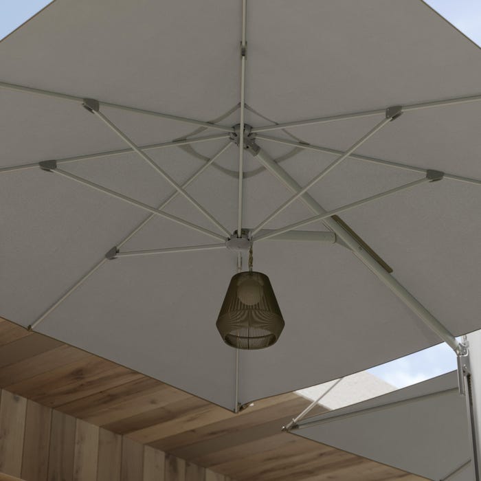 Parasol de mástil central rectangular NATERIAL Sombra de aluminio 620x295 cm