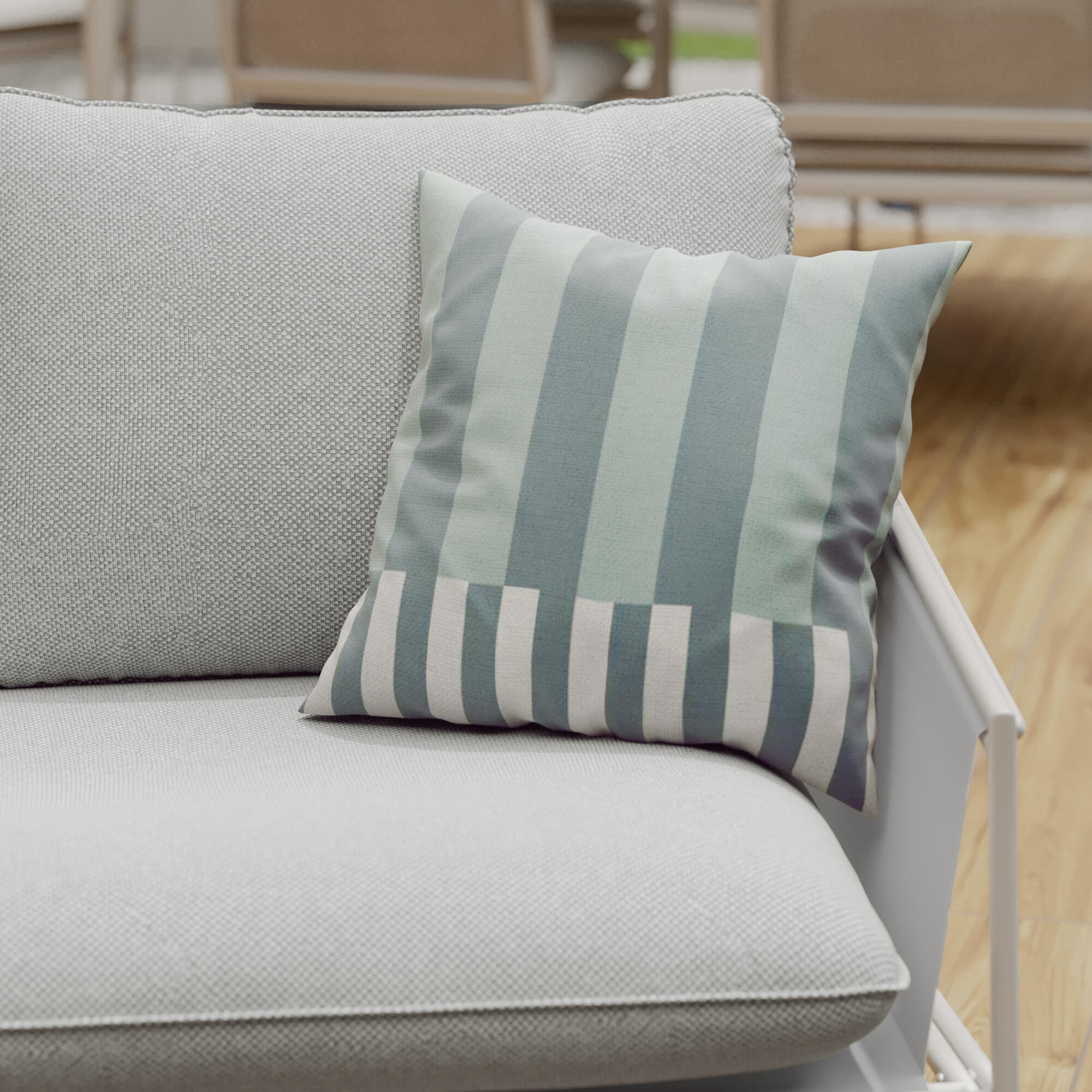 Coussin déco Modern strip aqua l.45 NATERIAL - 11