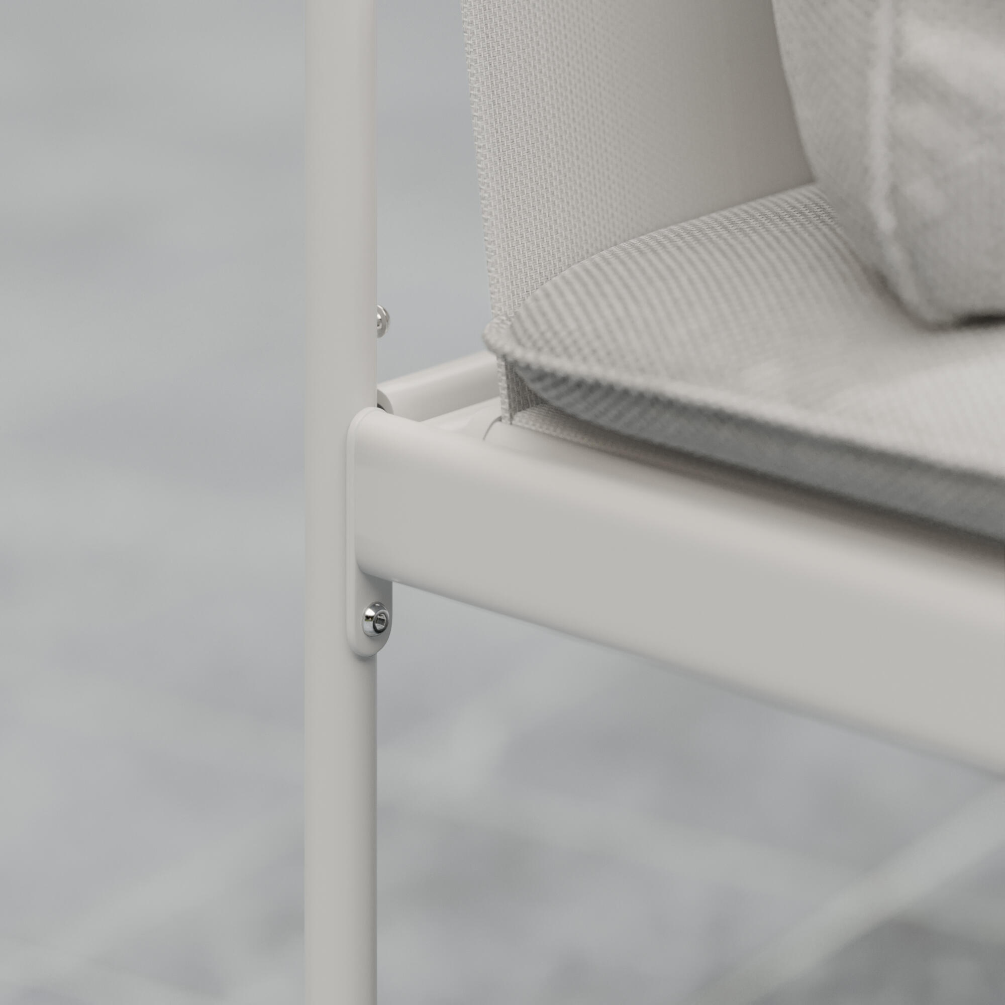 Lettino con cuscino Sigma NATERIAL in acciaio e cuscino beige 70 x 70 x 154 cm - 8